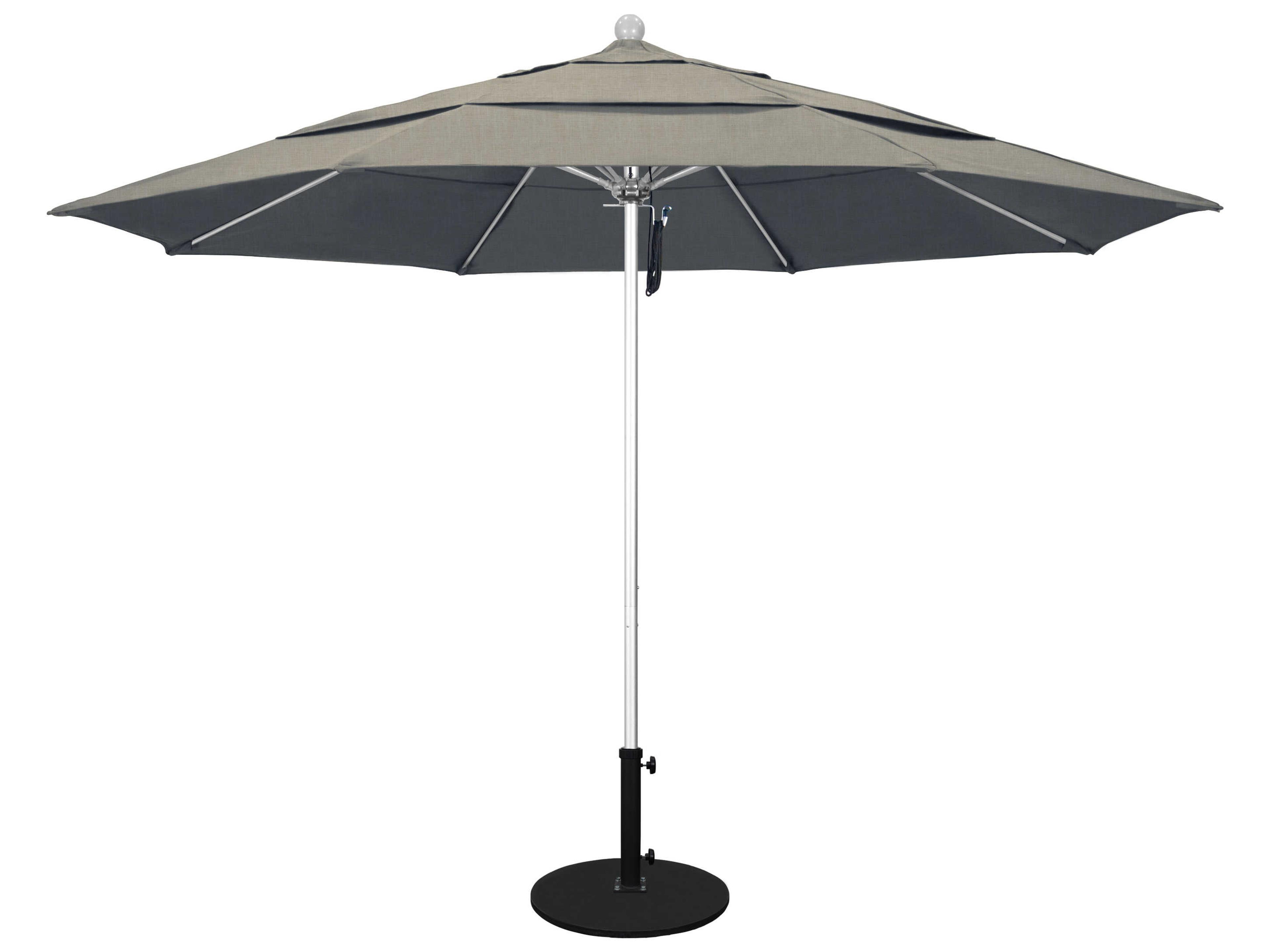 California Patio Umbrella Custom Venture Series 11 Foot Octagon Market Aluminum Patio Umbrella with Pulley Lift System