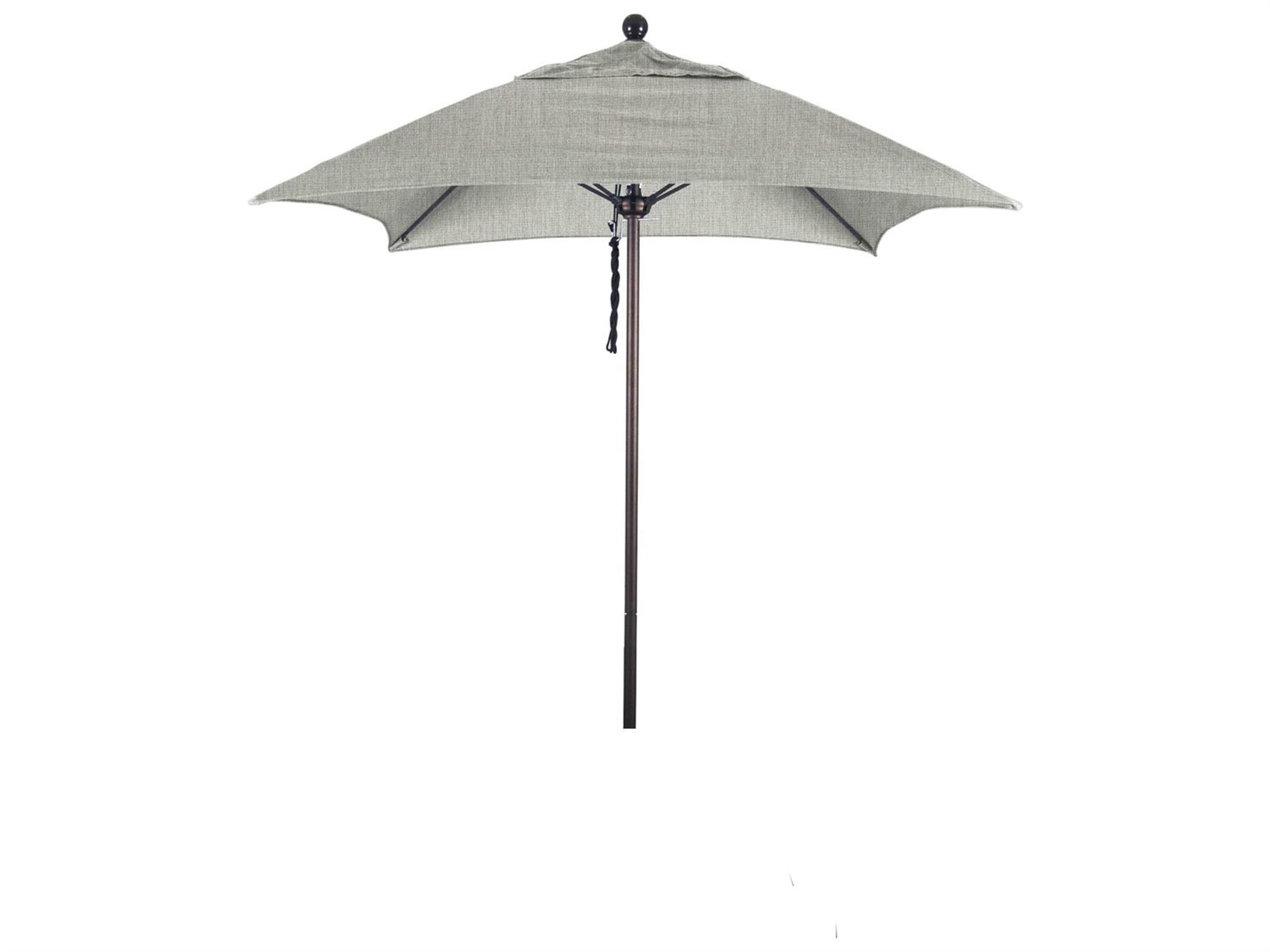 California Outdoor Umbrella Quick Ship Venture Series 6 Foot Square Market Aluminum Outdoor Umbrella with Push Lift System