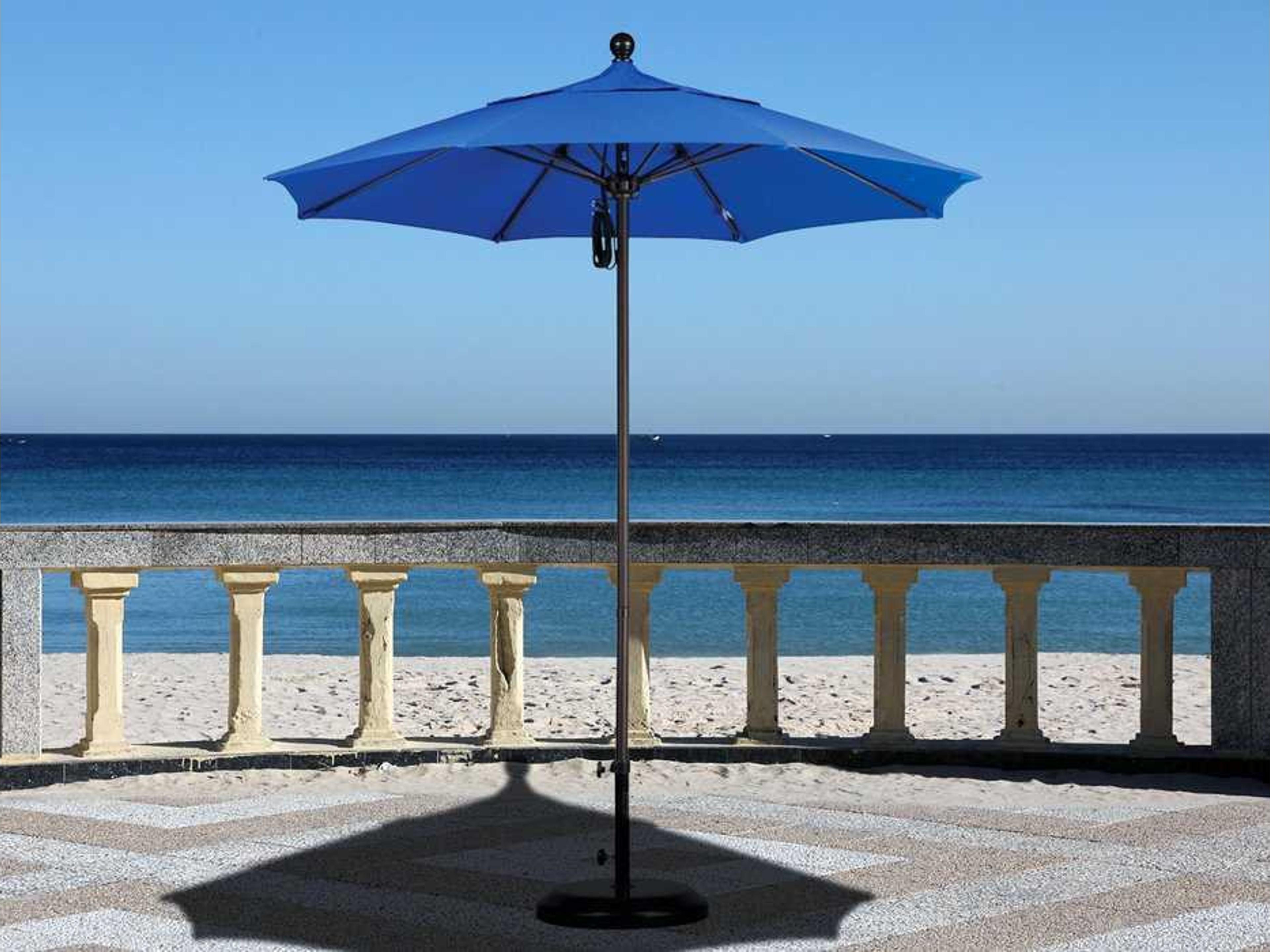 California Outdoor Patio Umbrella Quick Ship Venture Series 7.5 Foot Octagon Market Aluminum Outdoor Patio Umbrella with Push Lift System