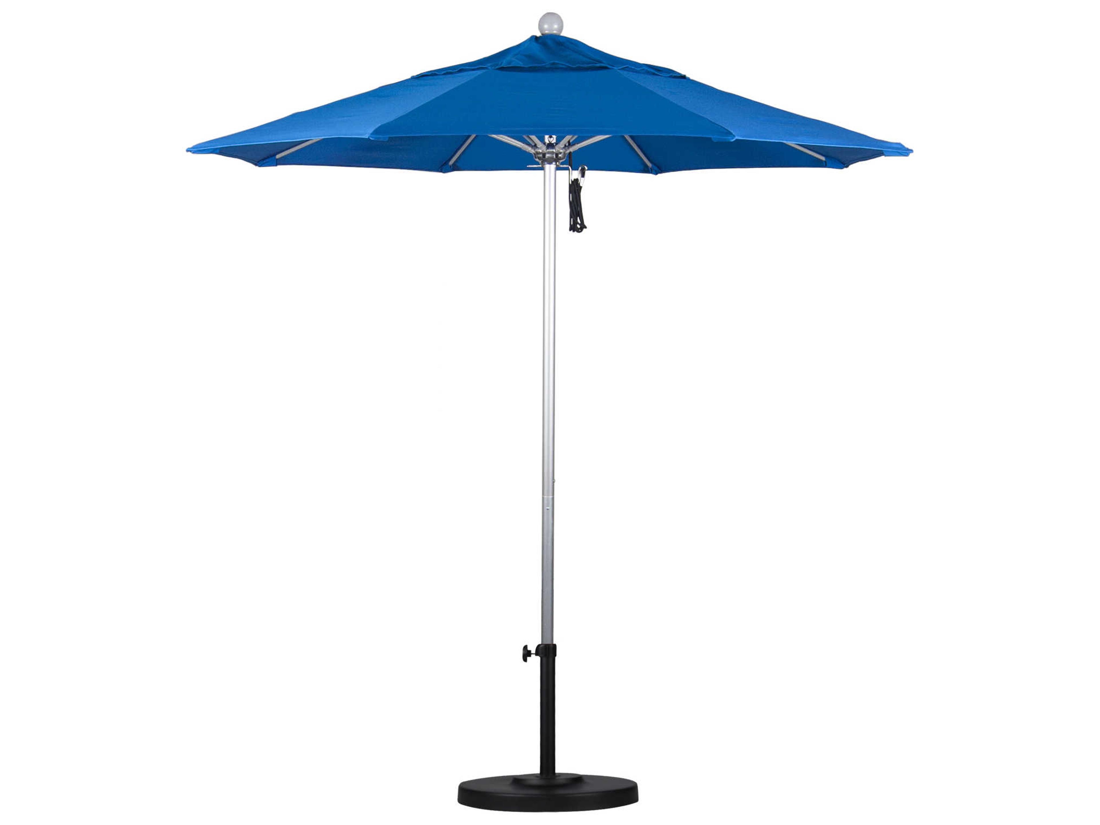 California Outdoor Patio Umbrella Quick Ship Venture Series 7.5 Foot Octagon Market Aluminum Outdoor Patio Umbrella with Push Lift System