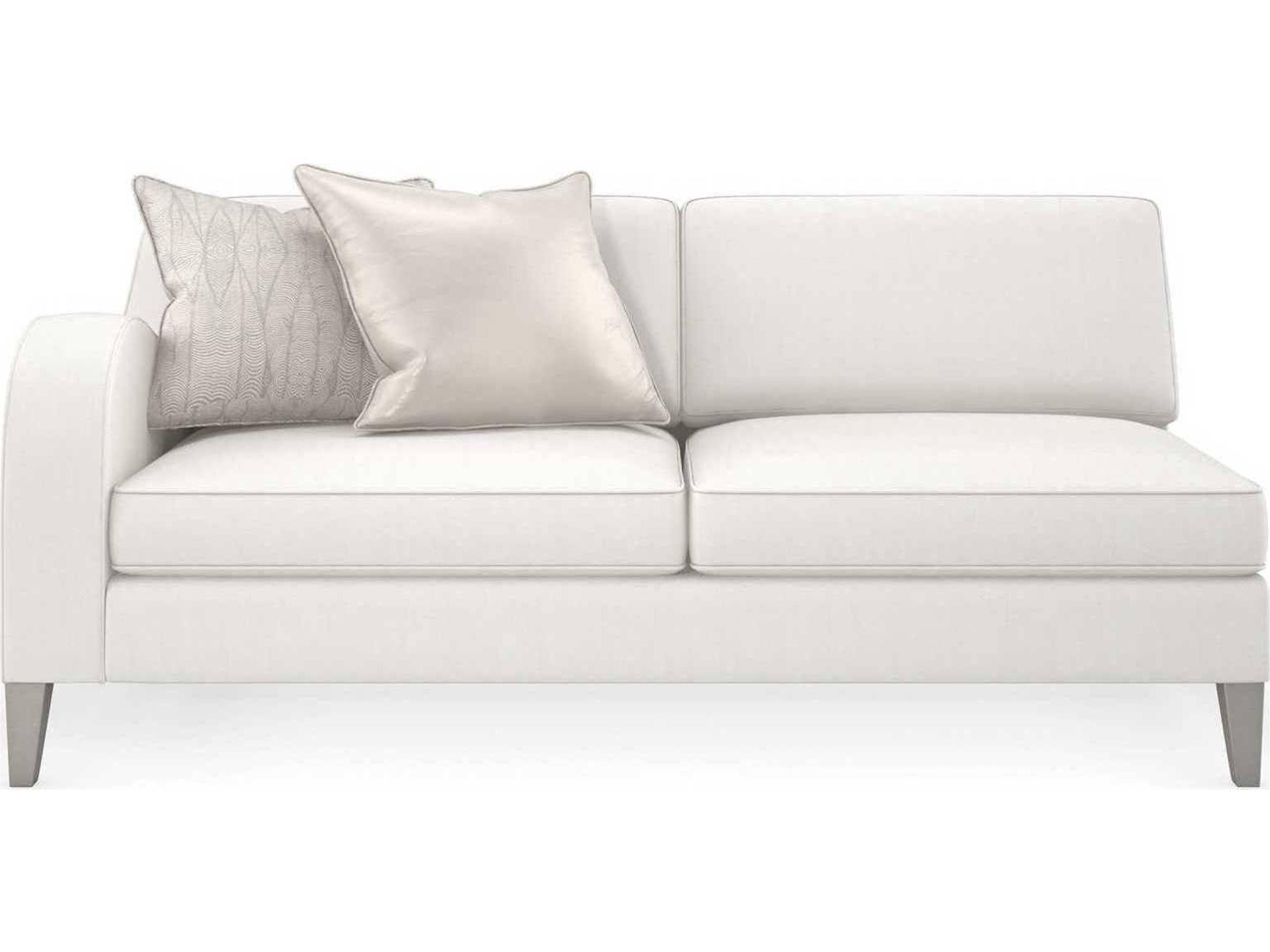 Caracole Victoria LAF Sparkling Argent White Upholstered Loveseat