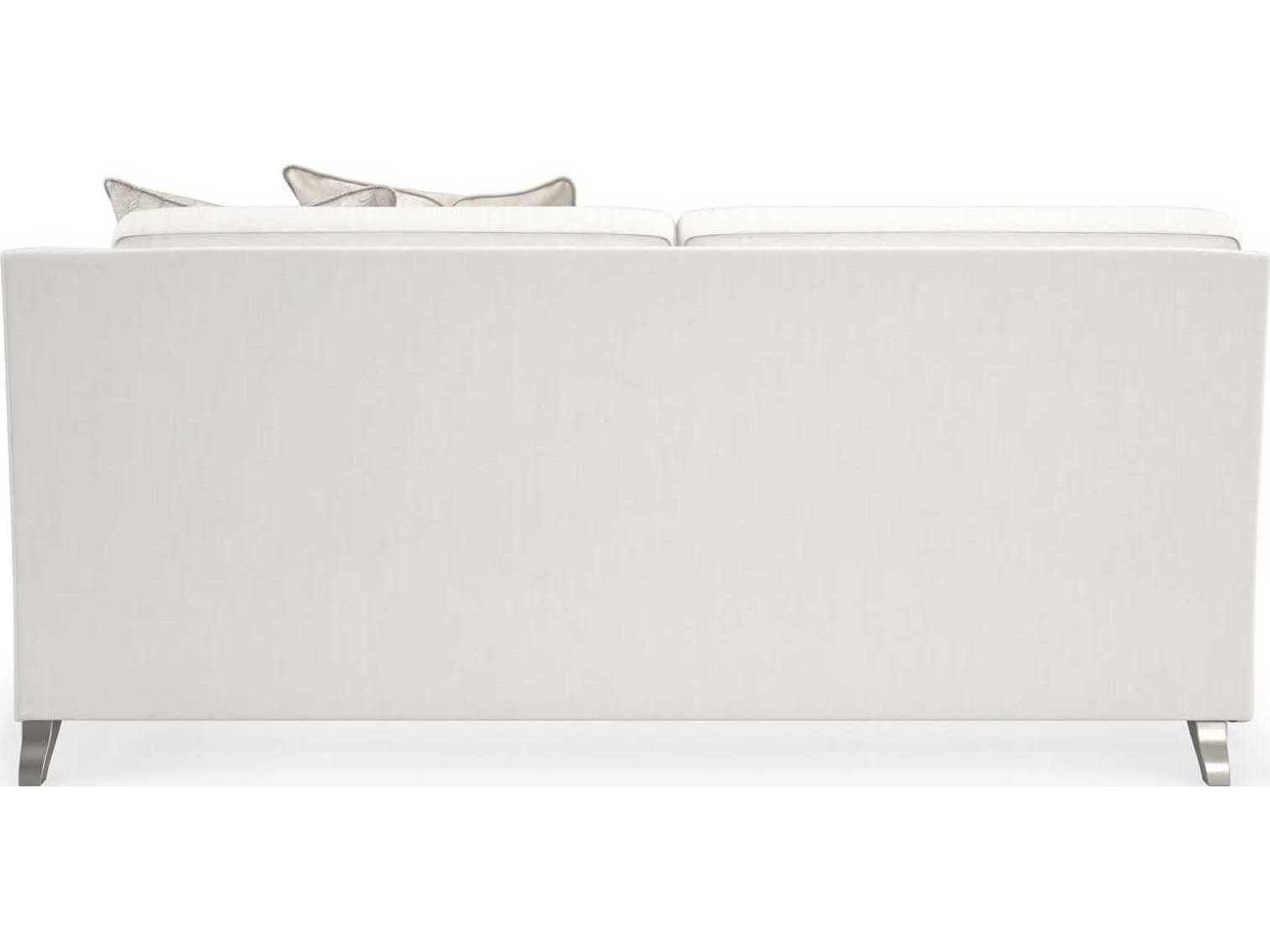 Caracole Victoria RAF Sparkling Argent White Upholstered Loveseat