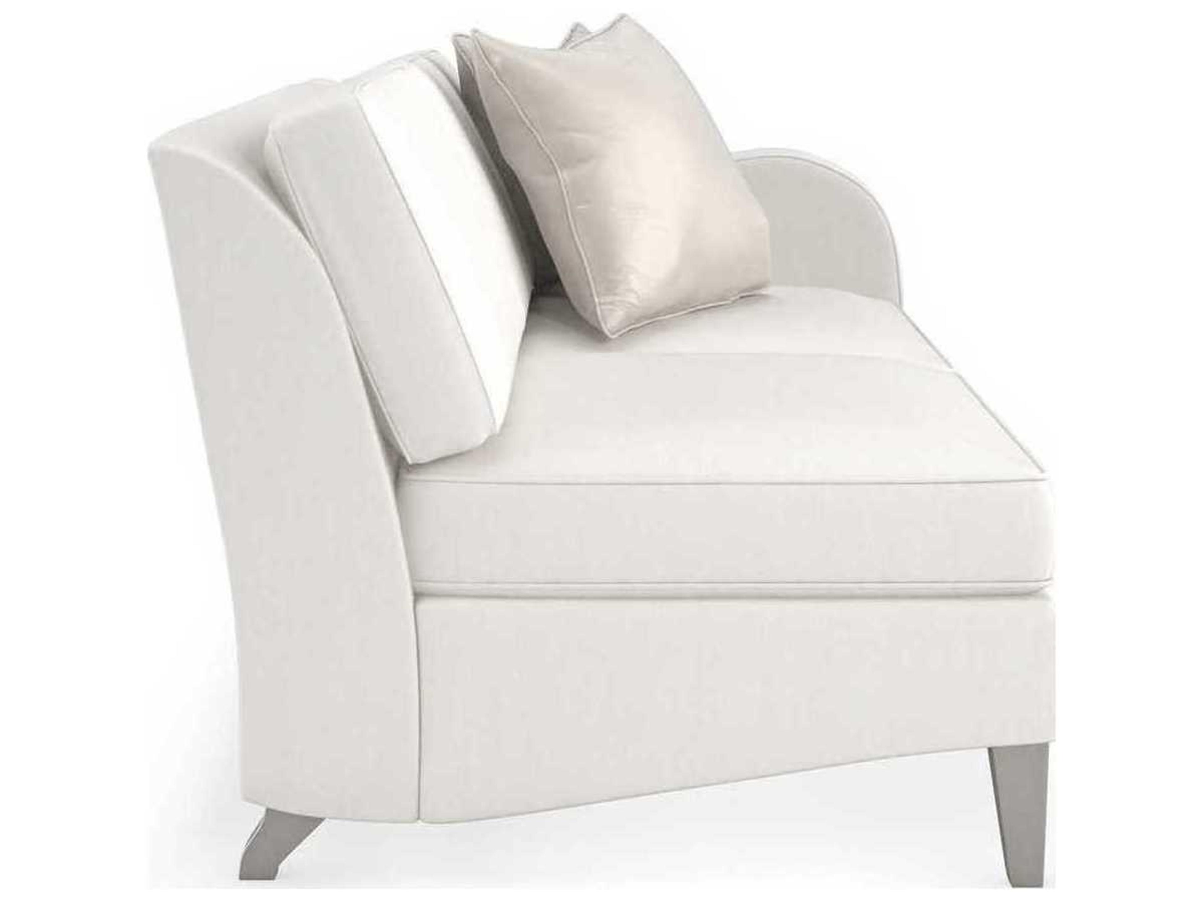 Caracole Victoria RAF Sparkling Argent White Upholstered Loveseat