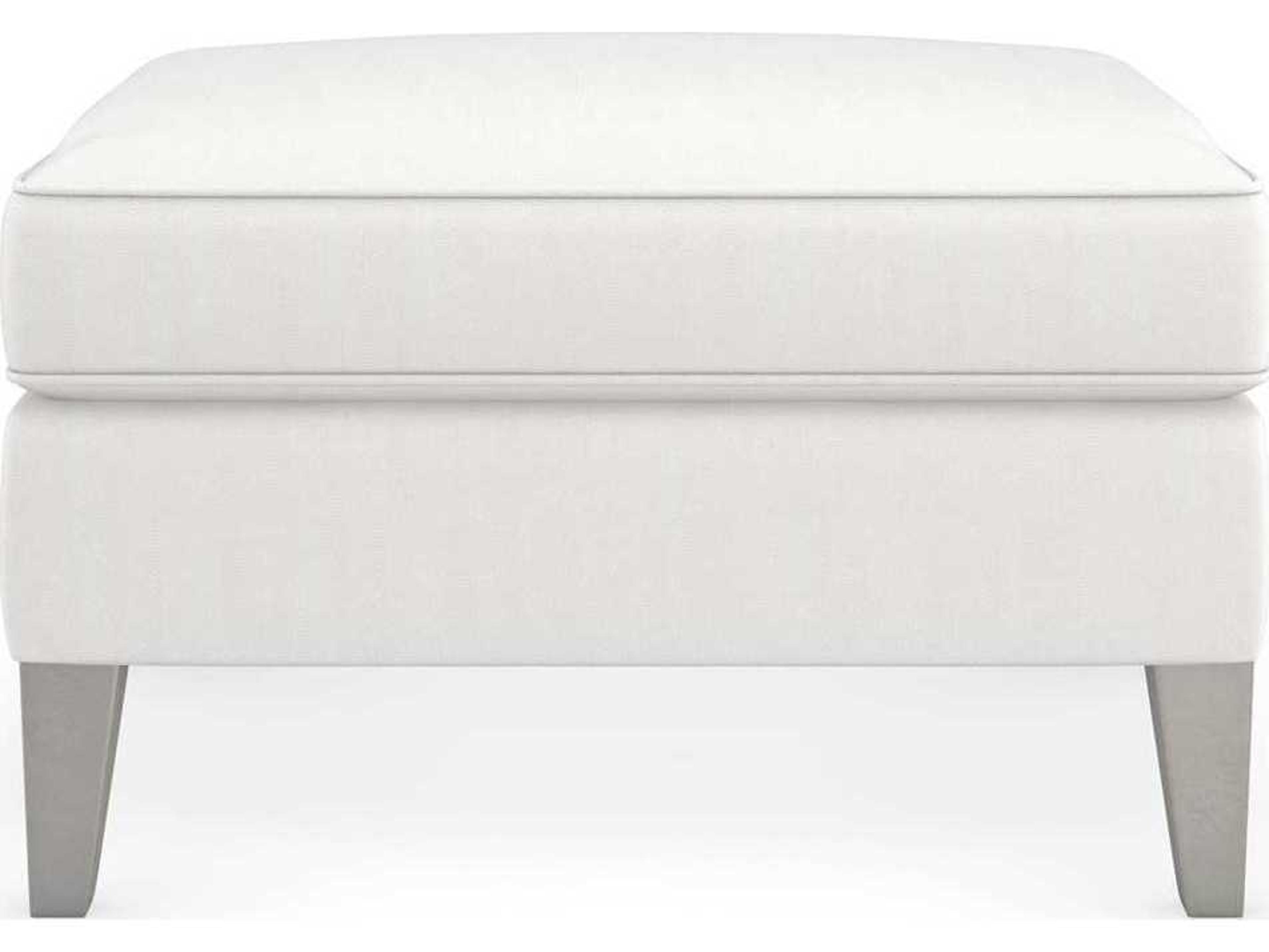 Caracole Victoria Sparkling Argent White Upholstered Ottoman