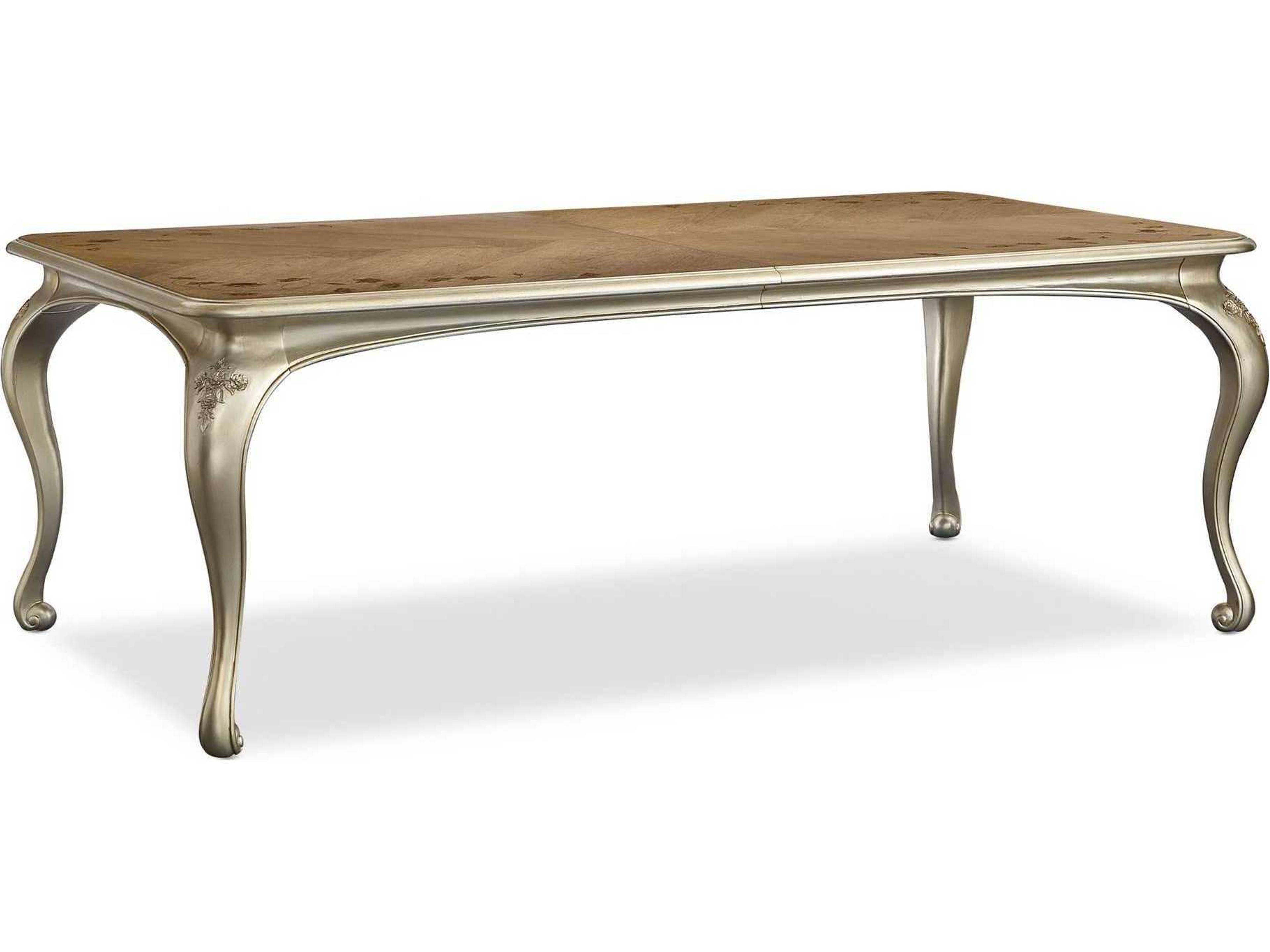 Fontainebleau Rectangle Dining Table in Cendre and Champagne Mist