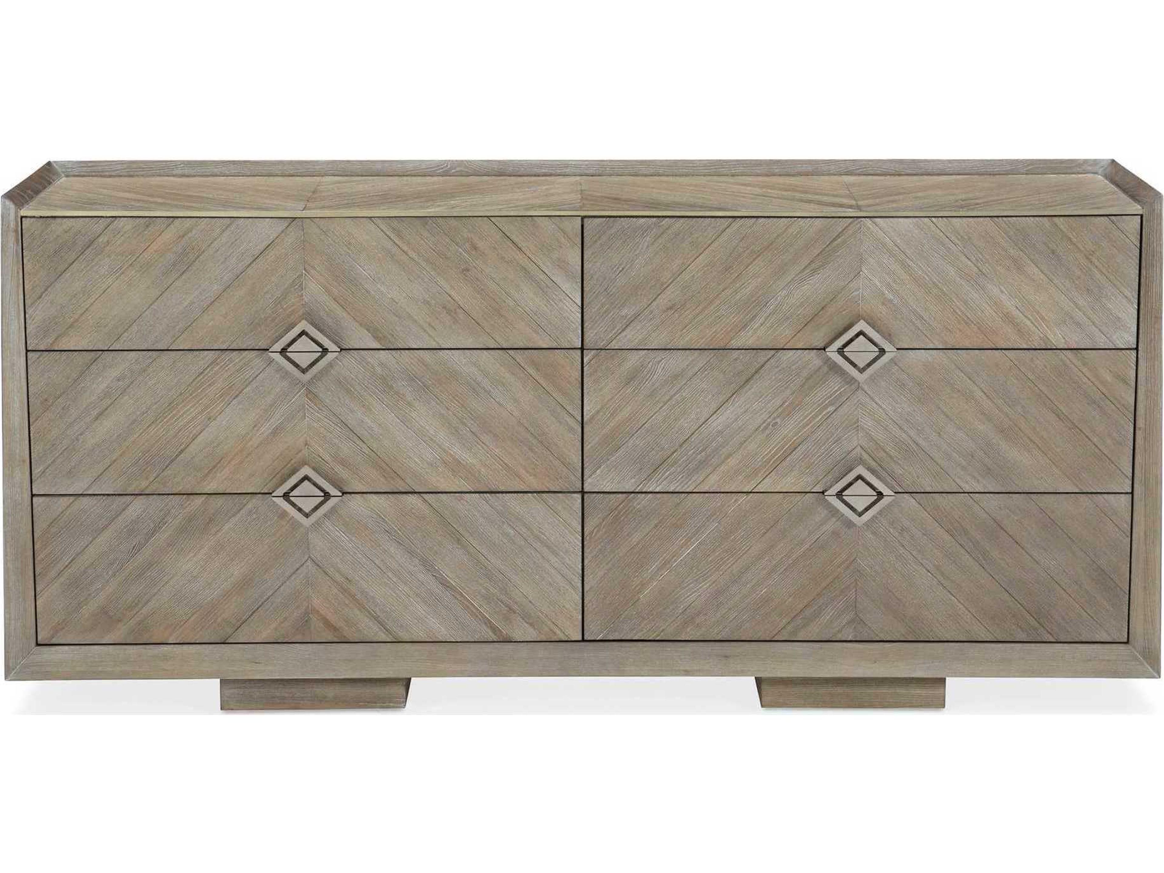 Caracole Classic Naturally 6-Drawers Brown Ash Wood Double Dresser