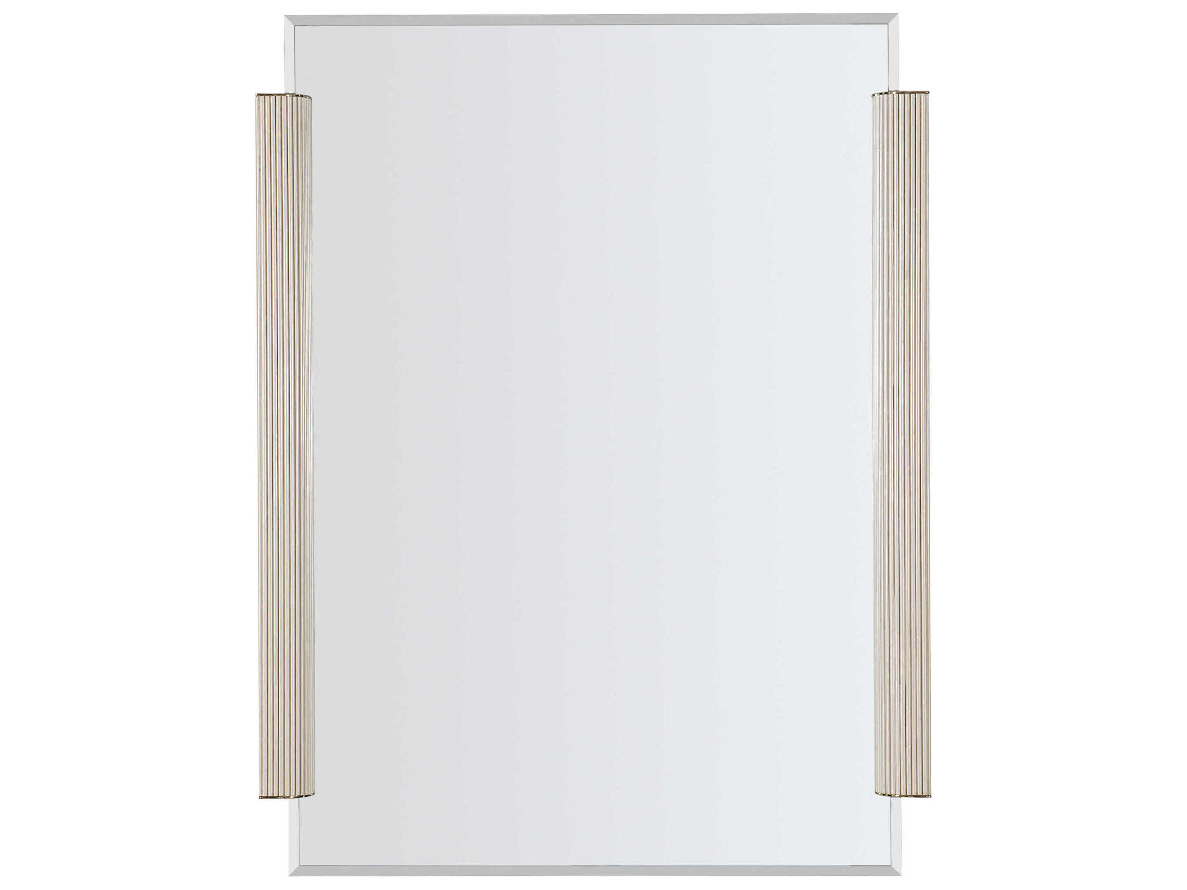 Classic Love to Look! Rectangular Wall Mirror in Matte Pearl and Gold