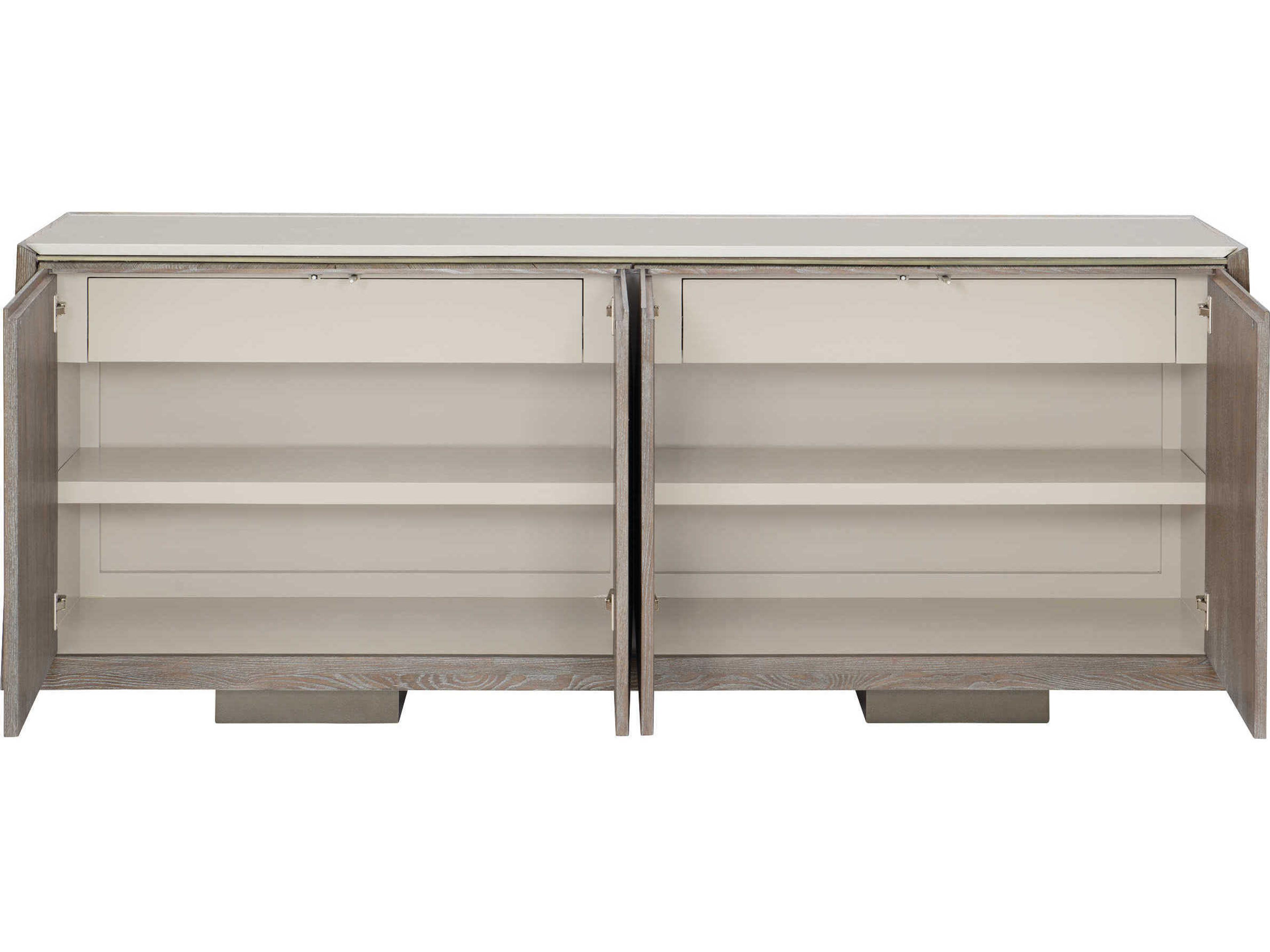 Caracole Classic Point of View 80" Ash Wood Driftwood Sundance Gold Sideboard