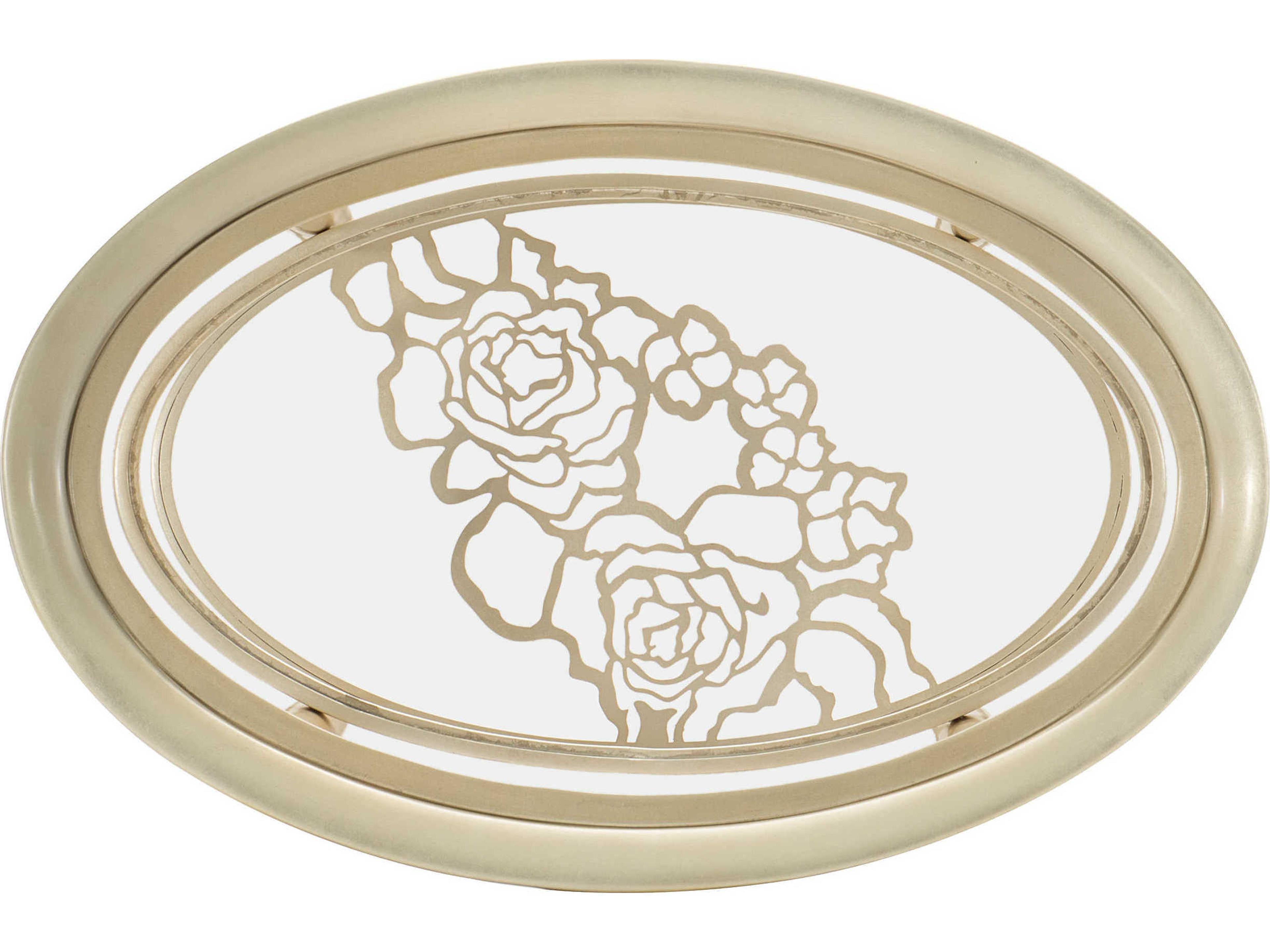 Caracole Classic Wild Flower Oval Glass Oracle End Table