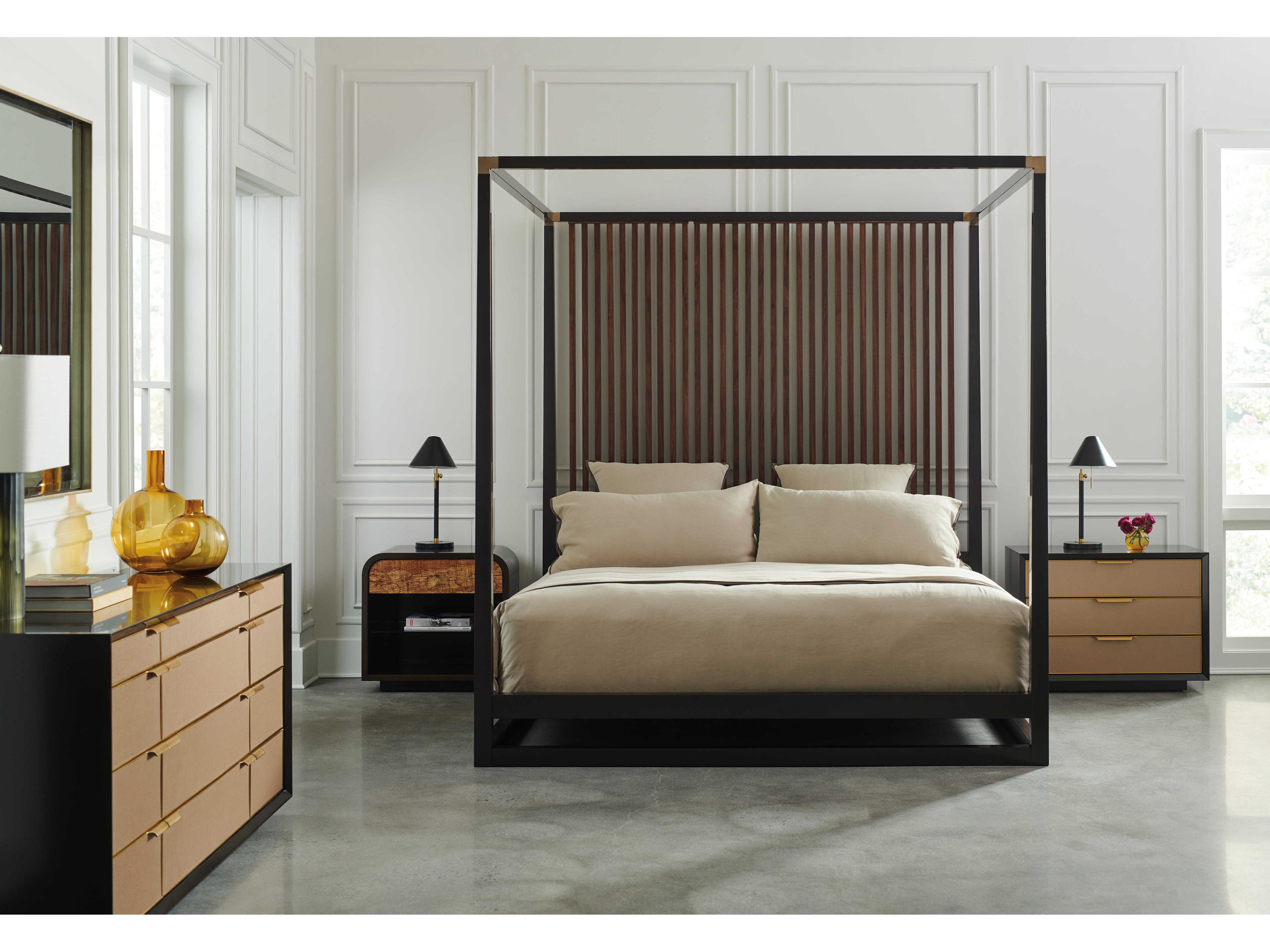 Caracole Classic Triple Wrap 3-Drawers Brown Nightstand