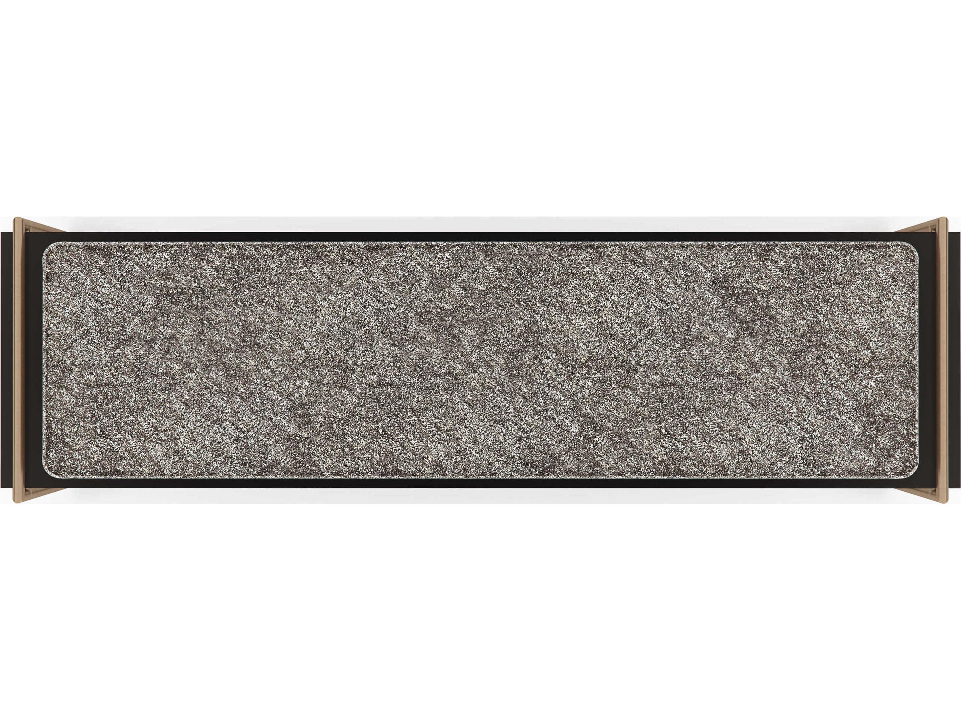 Caracole Classic Slim Line Dark Chocolate Champagne Gold Upholstered Accent Bench