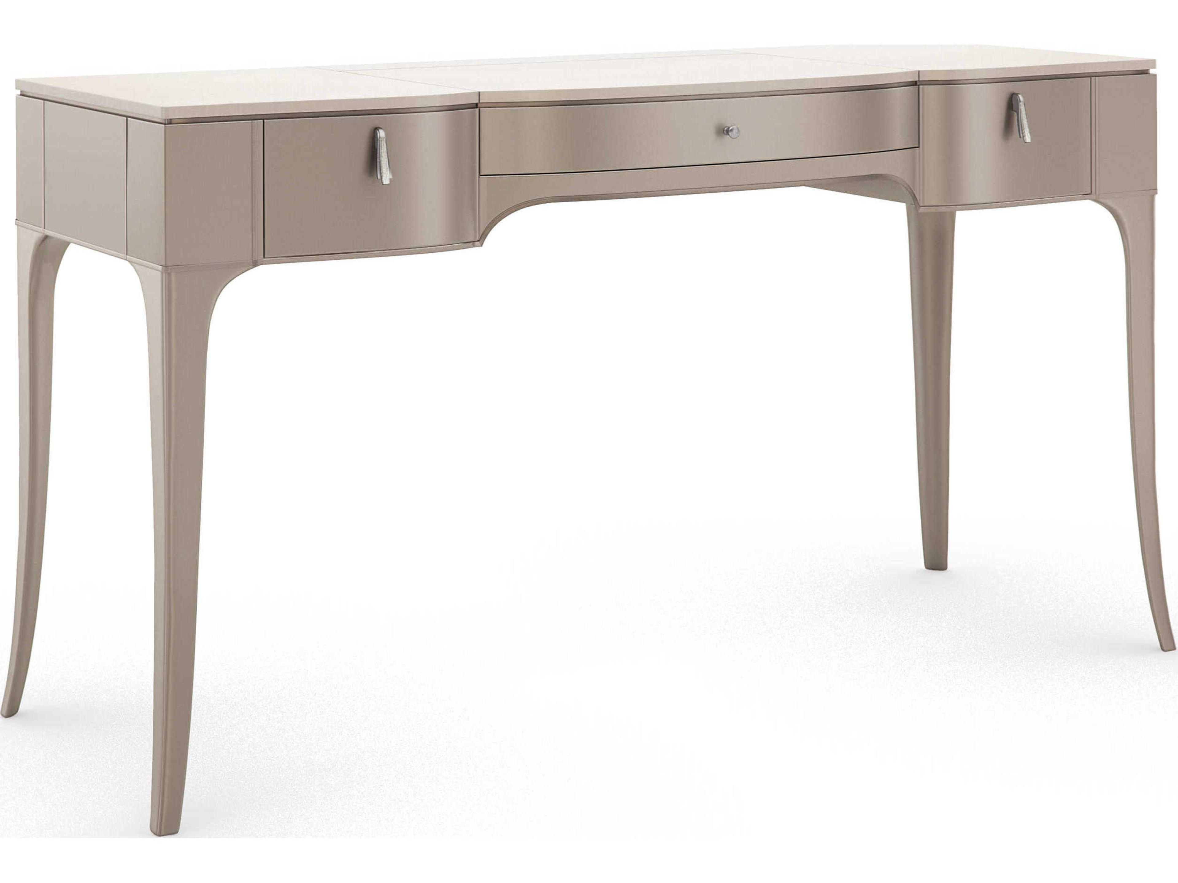 Classic Kiss N Makeup Vanity Table in Soft Silver Paint and Vanilla Cream