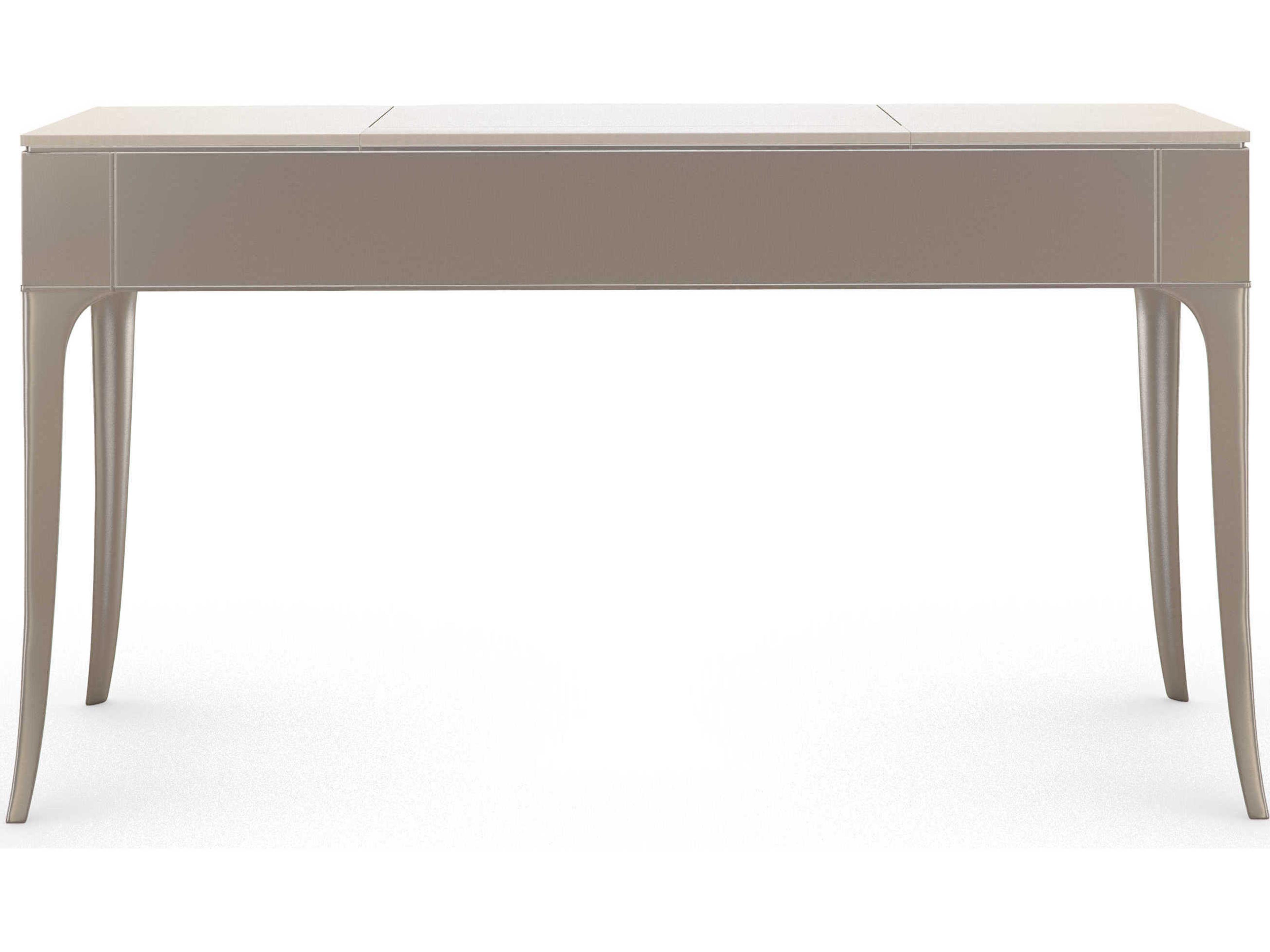 Caracole Classic Kiss N Makeup Soft Silver Paint Vanilla Cream Vanity Table