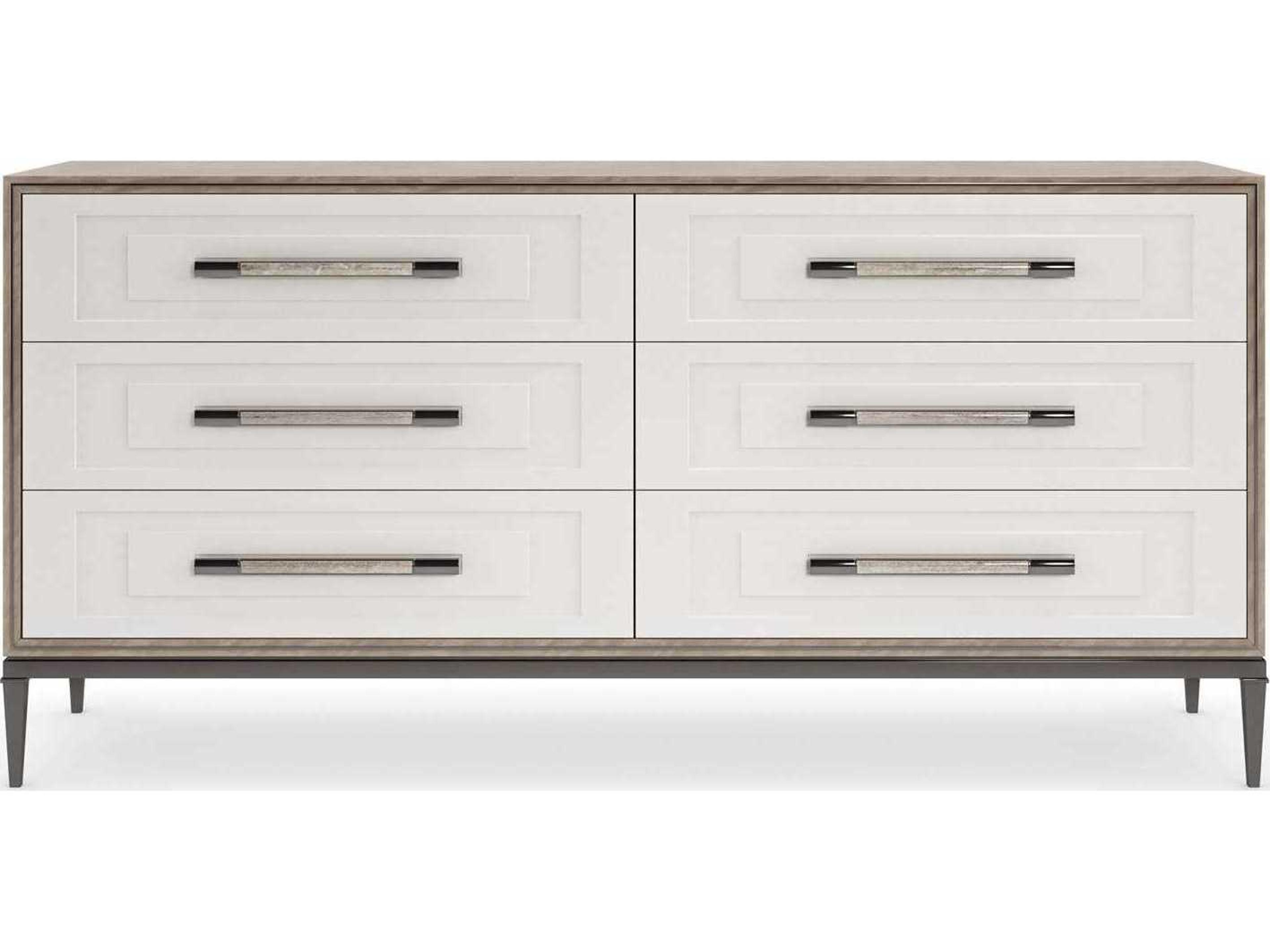 Caracole Classic Impressive 6-Drawers Brown Birch Wood Double Dresser