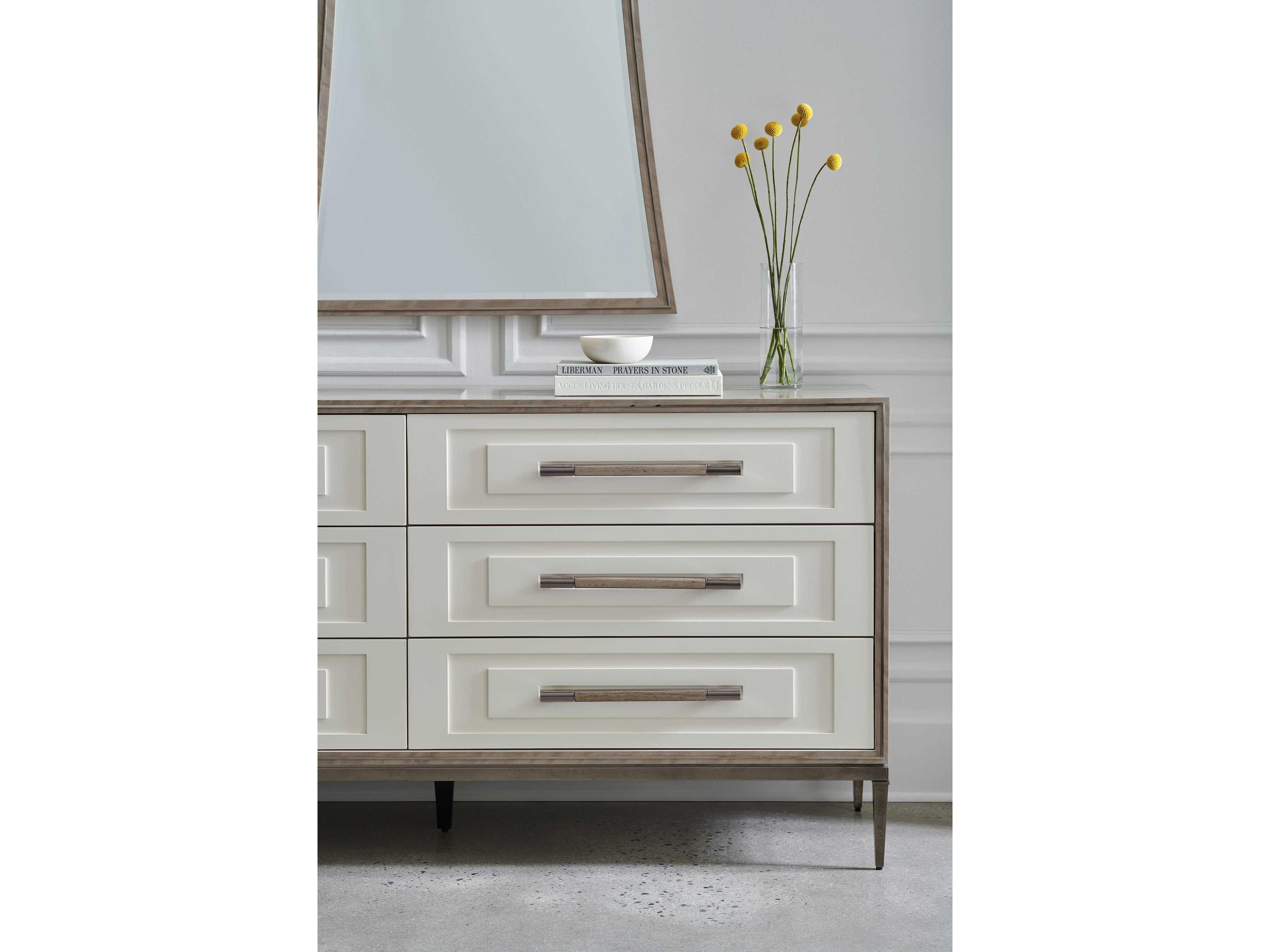 Caracole Classic Impressive 6-Drawers Brown Birch Wood Double Dresser