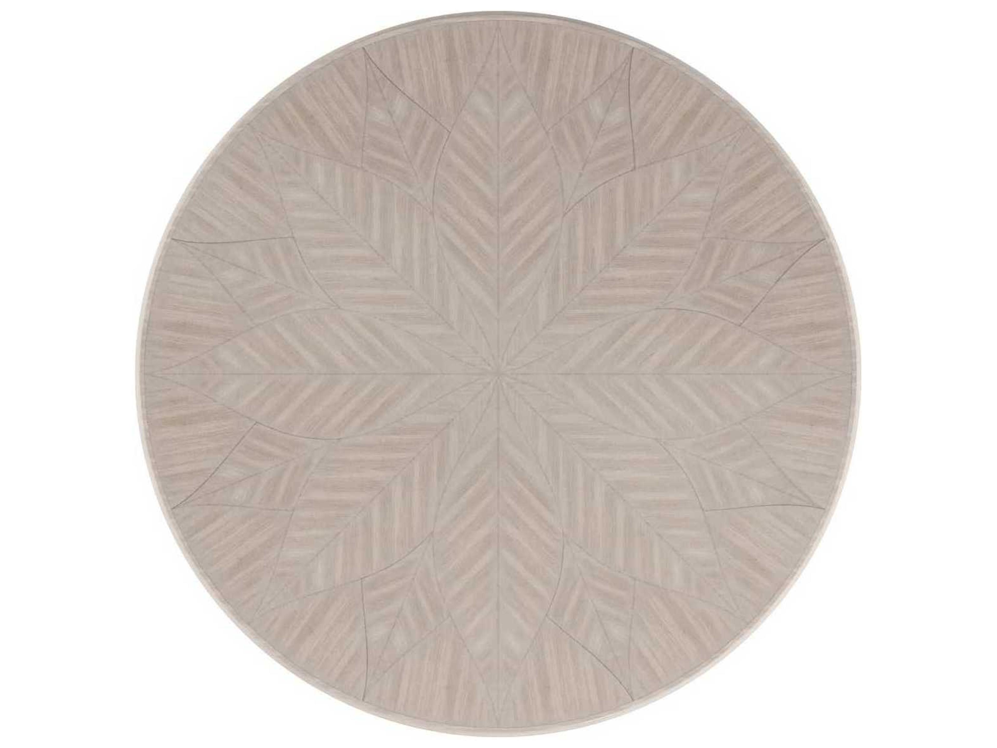 Caracole Classic Great Expectations Round Resin Moonstone Pearly White Majestic Gold Paint Dining Table