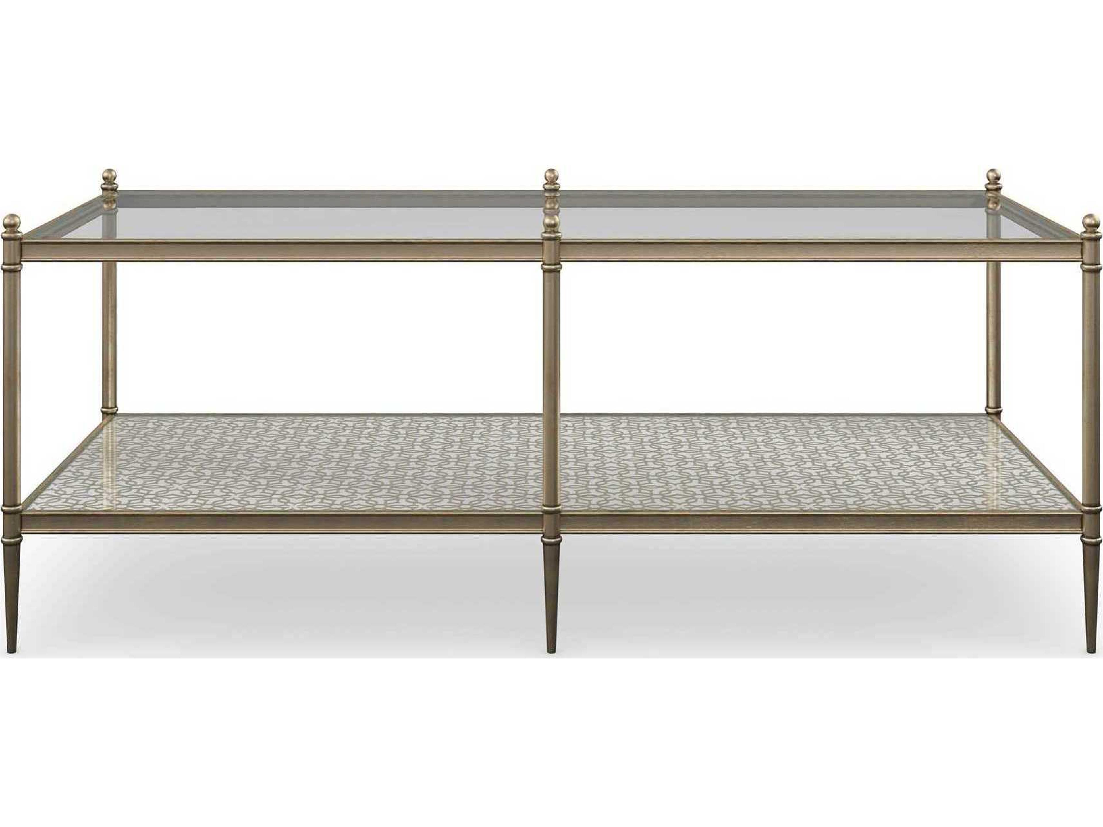 Caracole Classic Perfectable 48" Rectangular Glass New Gold Coffee Table