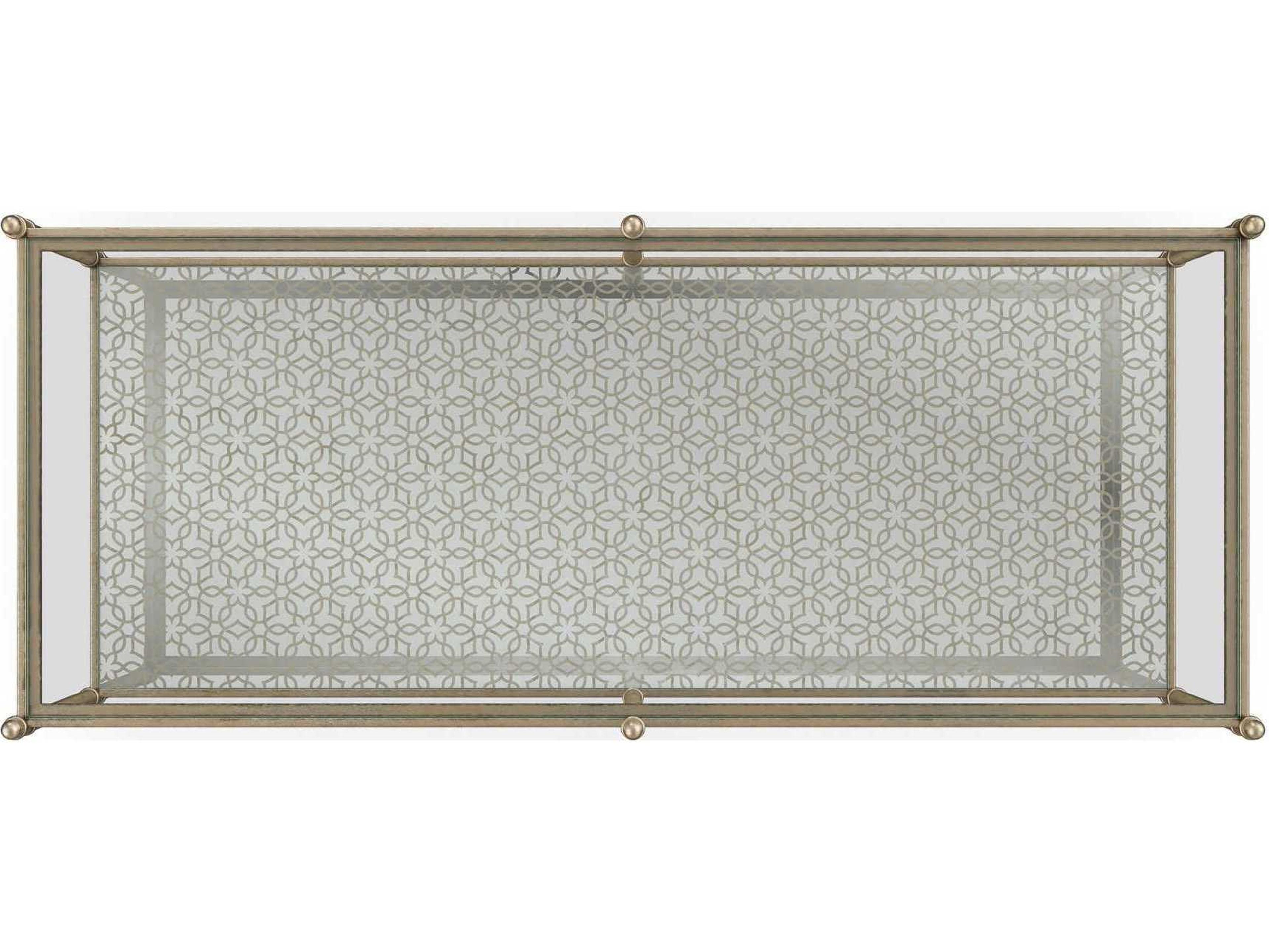 Caracole Classic Perfectable 48" Rectangular Glass New Gold Coffee Table