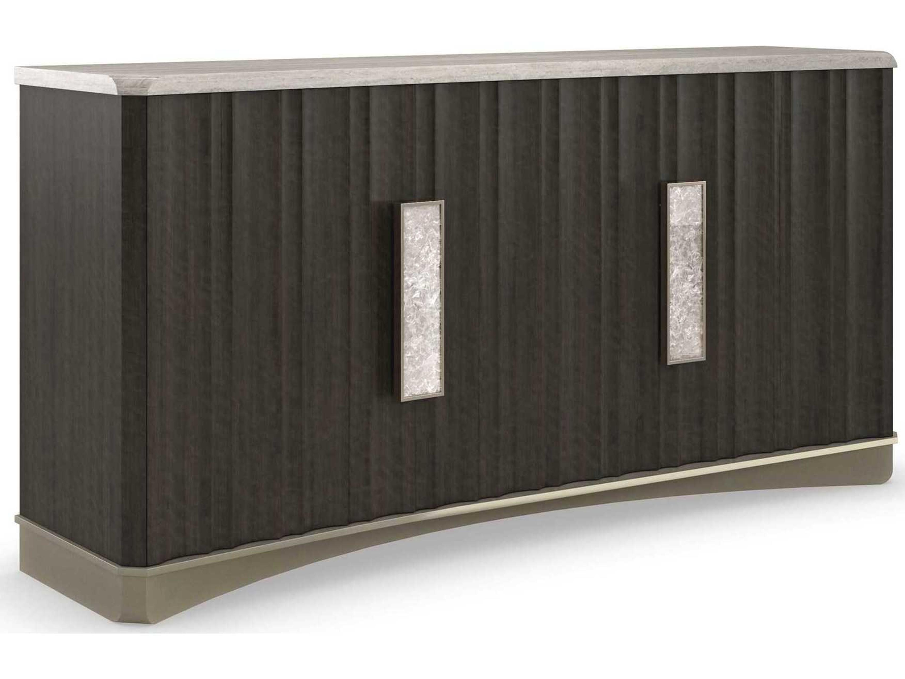 Classic Crushing It 72" Birch Wood Charred Bark Platinum Sideboard