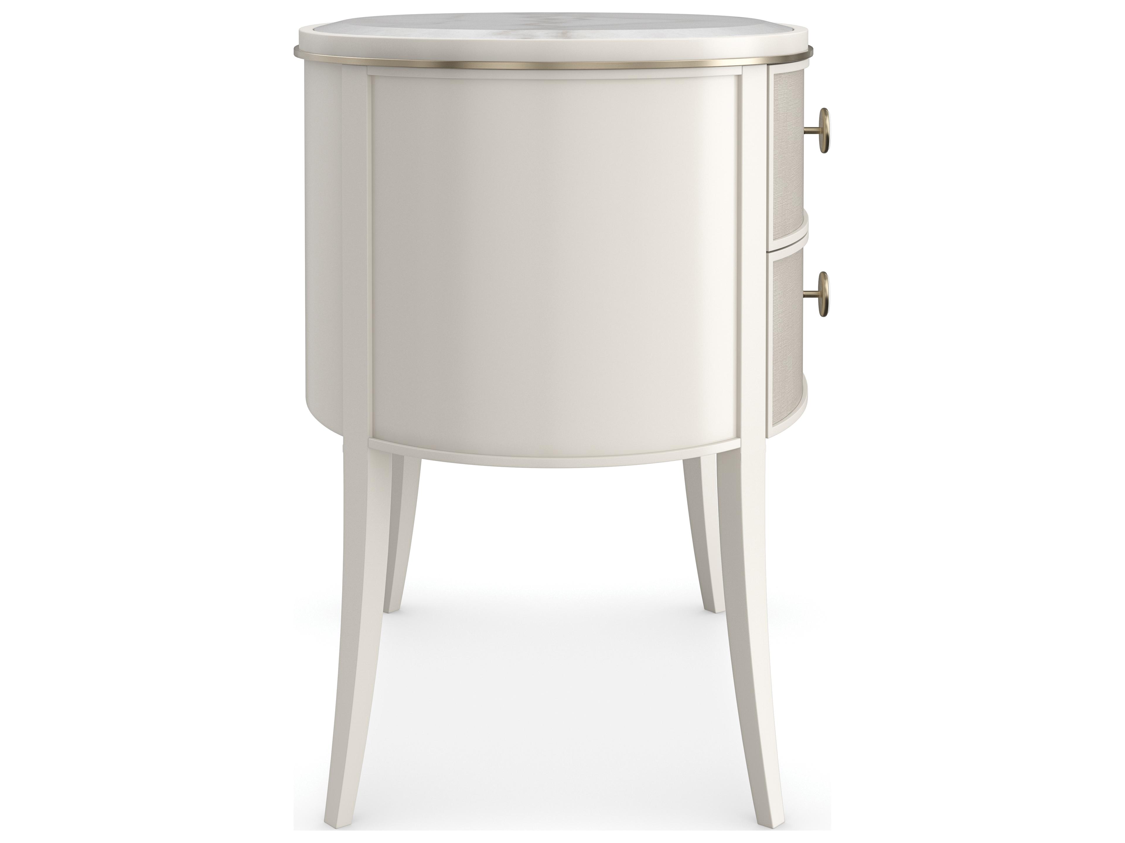 Caracole Classic Bruges 2-Drawers Gray Acacia Wood Nightstand