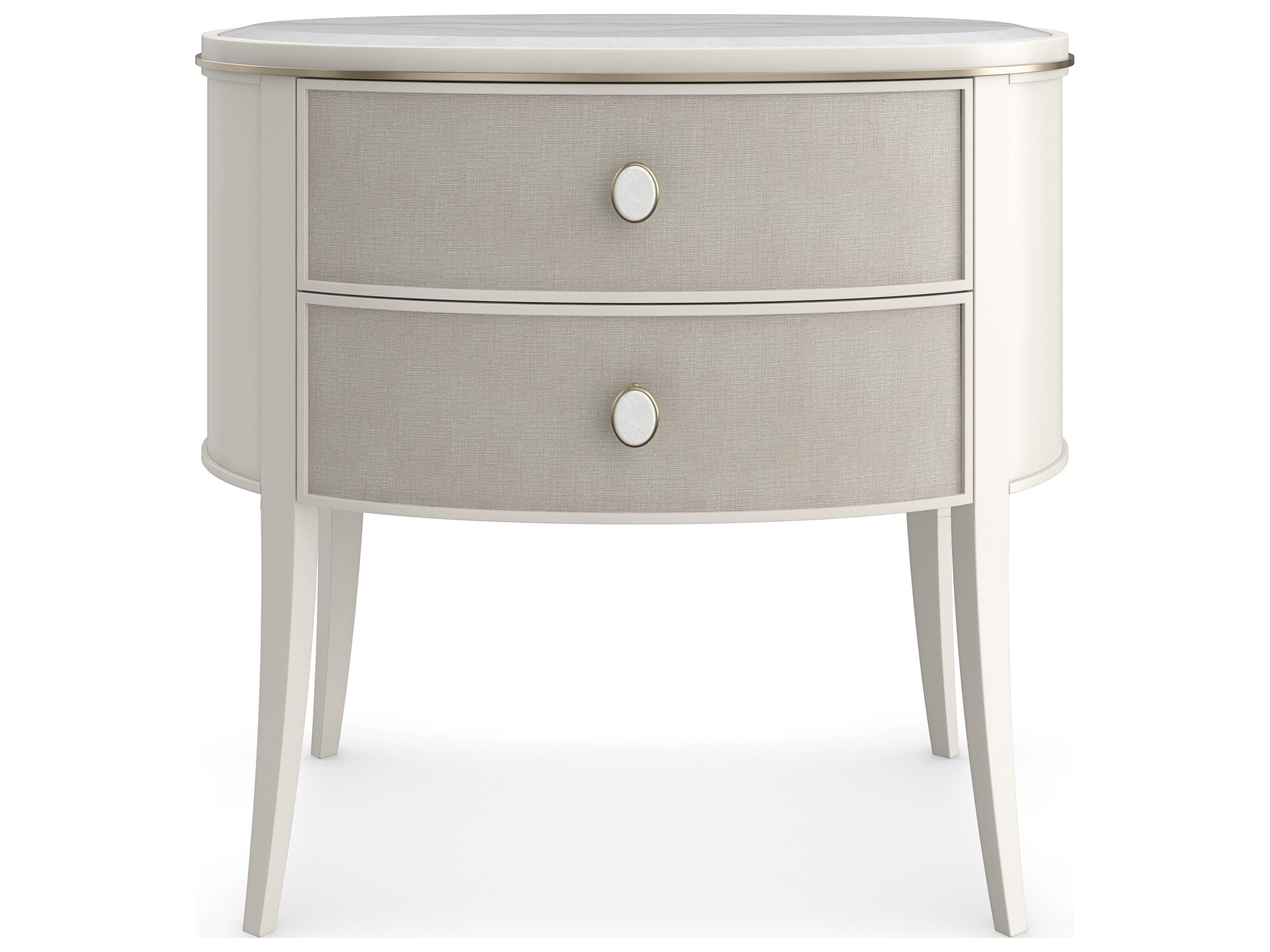 Caracole Classic Bruges 2-Drawers Gray Acacia Wood Nightstand