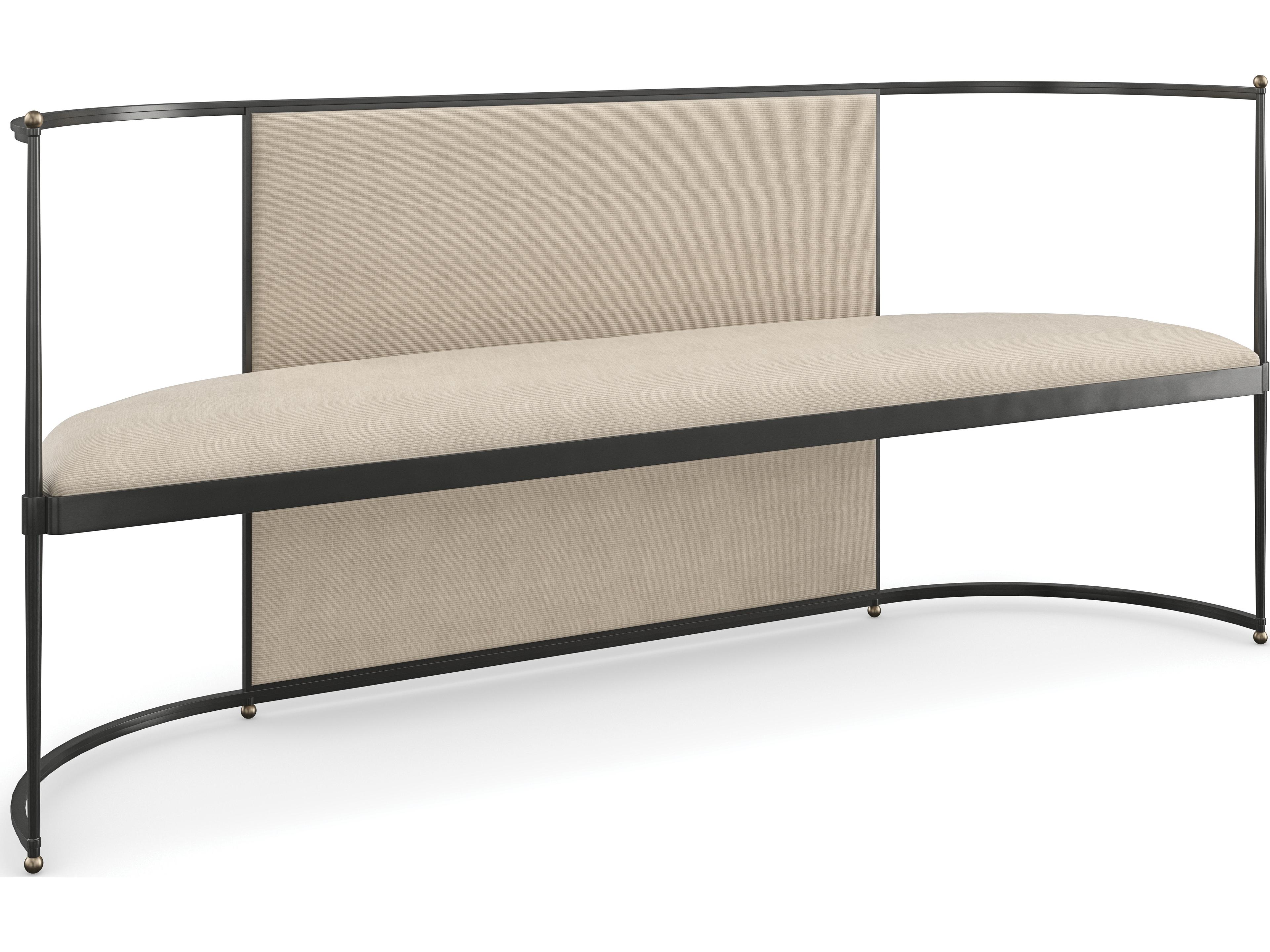 Classic Toulouse Upholstered Bench in Craftsman Bronze and Brushed Gold