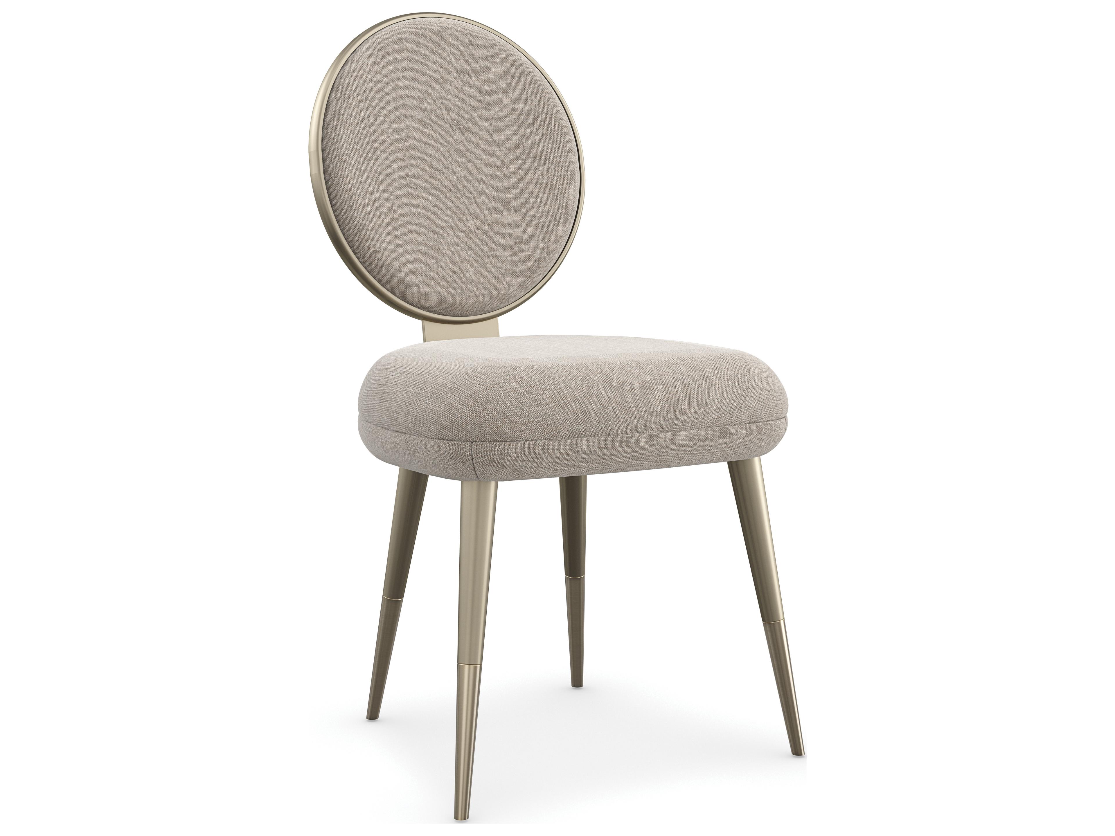 Classic Apollo Hardwood Gold Upholstered Side Dining Chair