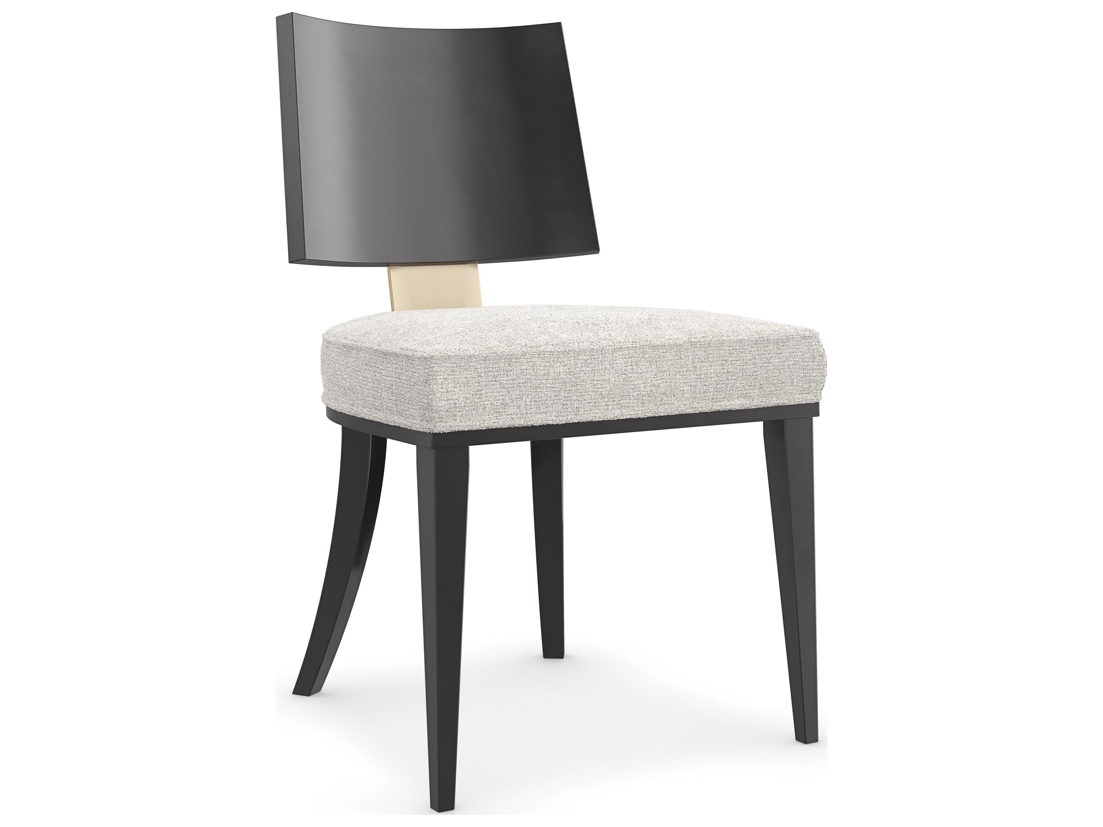 Classic Champagne Hardwood Beige Upholstered Side Dining Chair