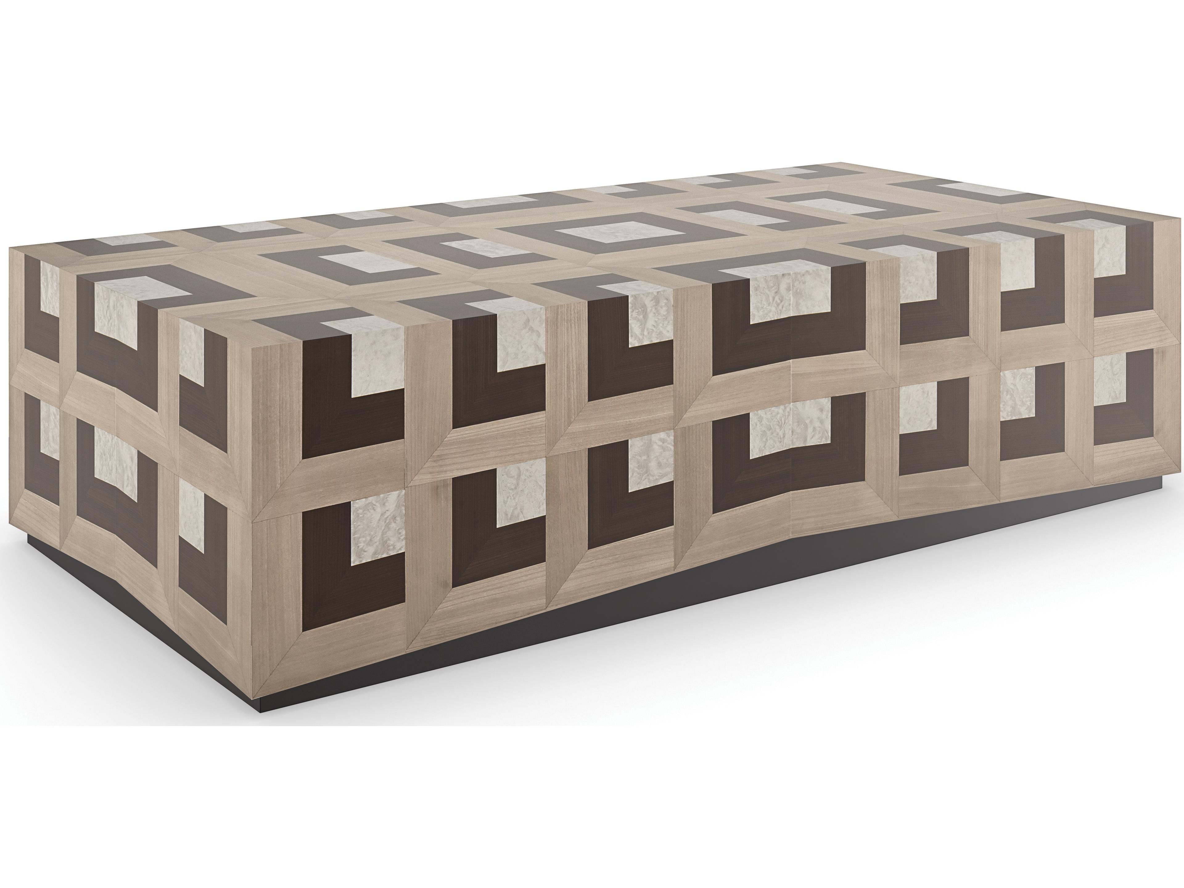 Classic Illusion Rectangular Wood Coffee Table