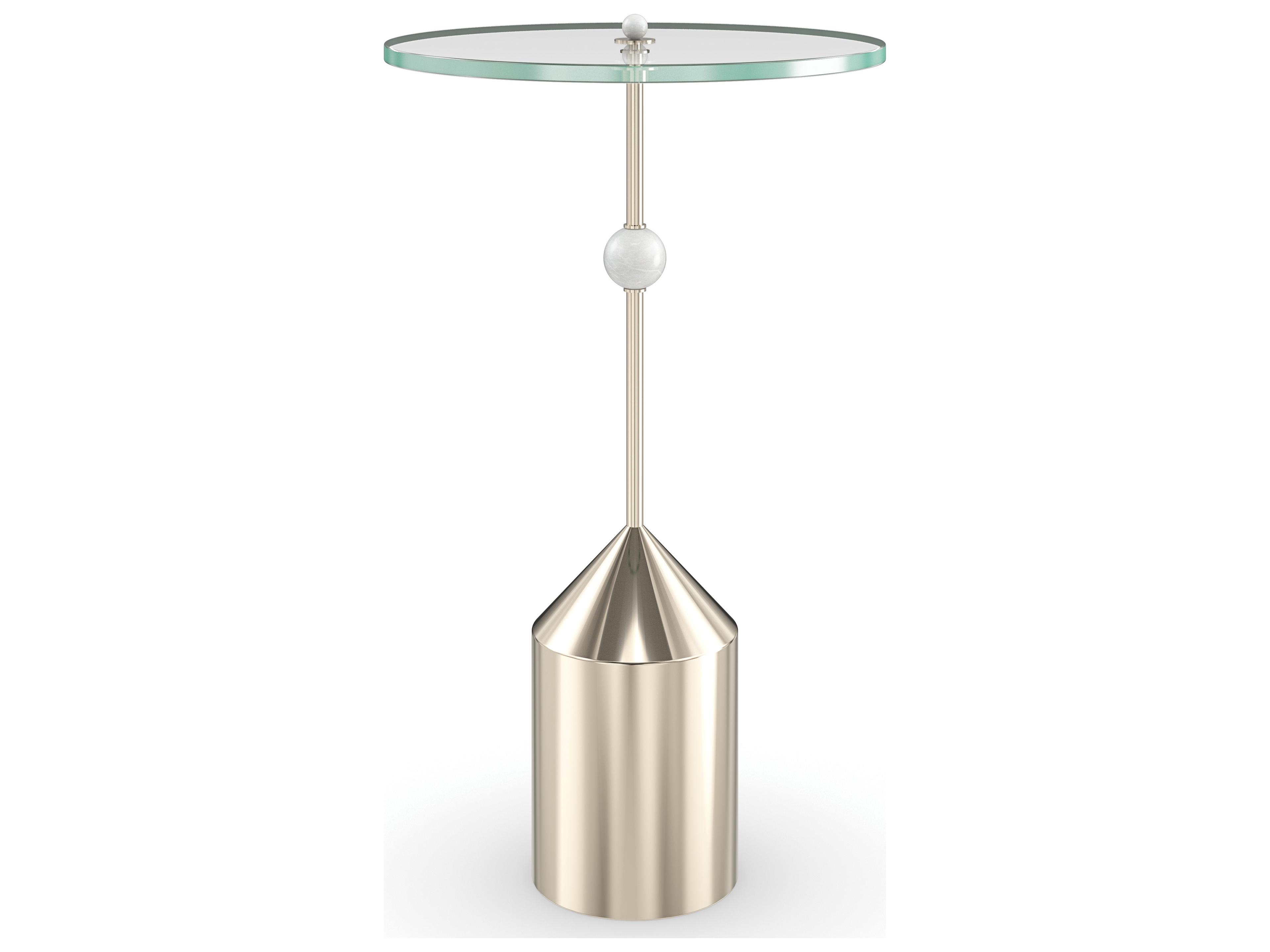 Caracole Classic Alpha Round Glass End Table