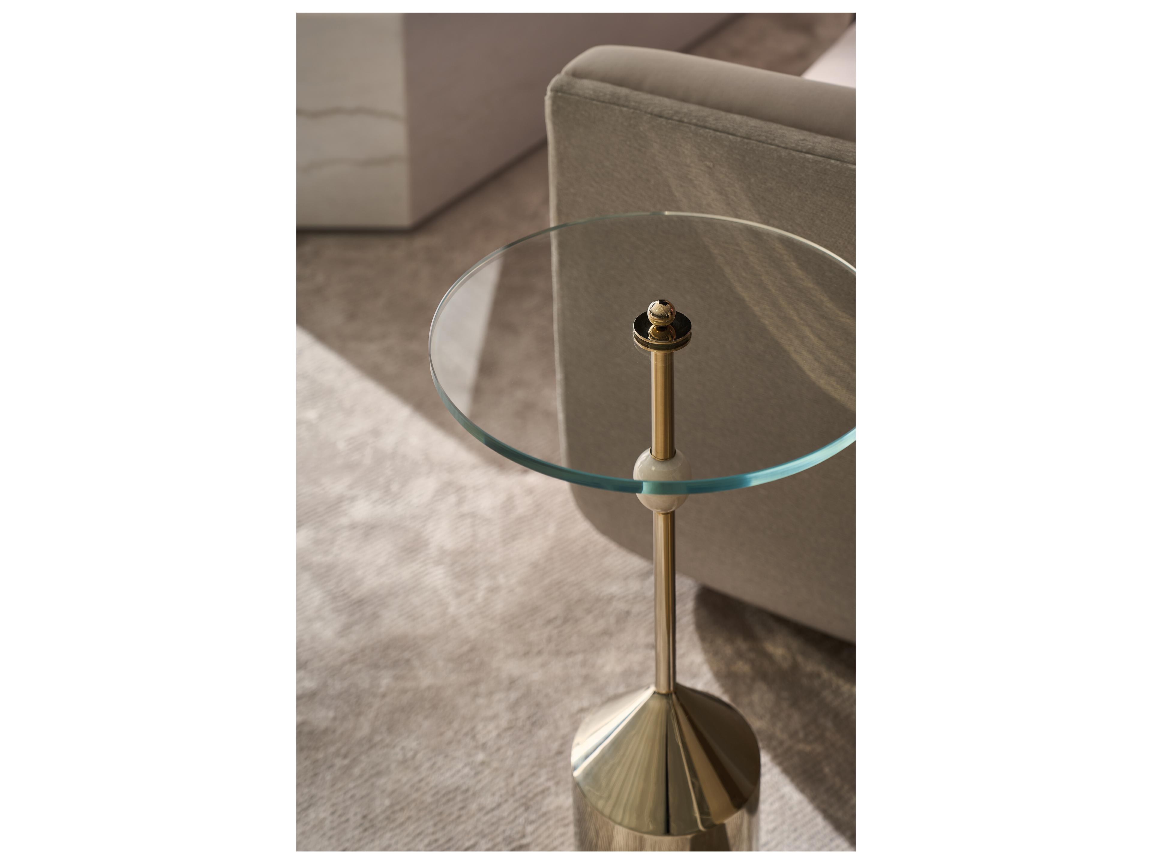 Caracole Classic Alpha Round Glass End Table