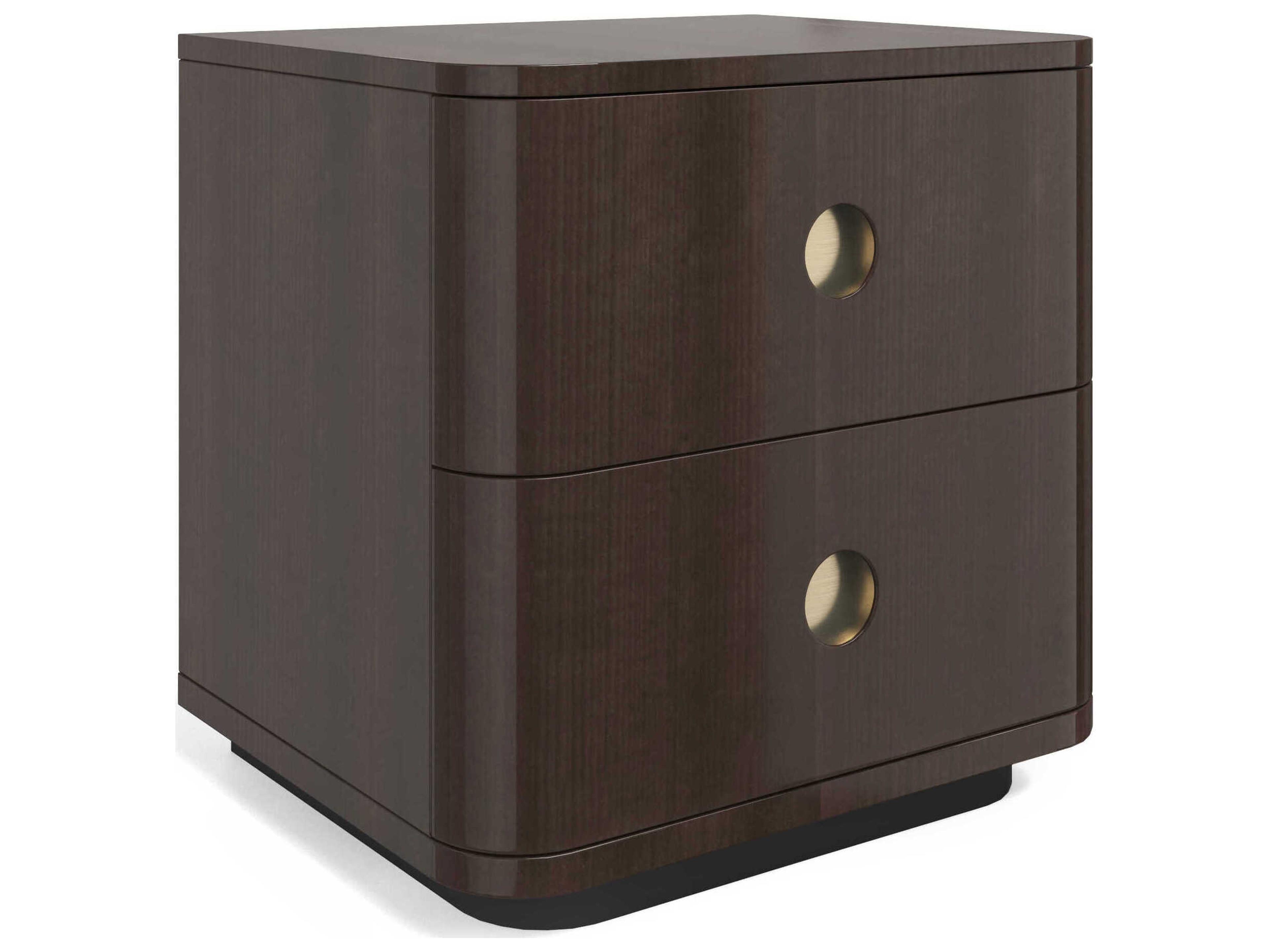 Bachelor 2-Drawers Brown Hardwood Nightstand