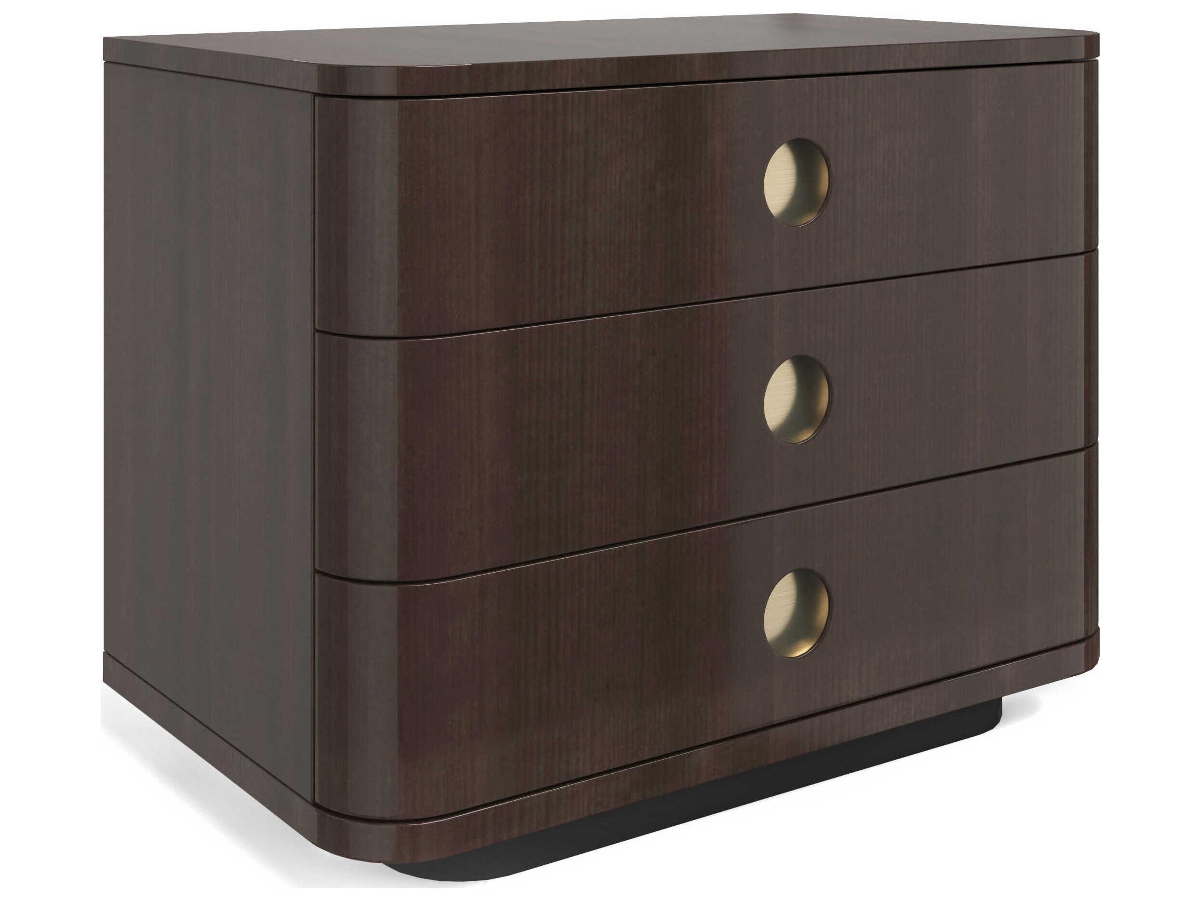 Bachelor 3-Drawers Brown Hardwood Nightstand