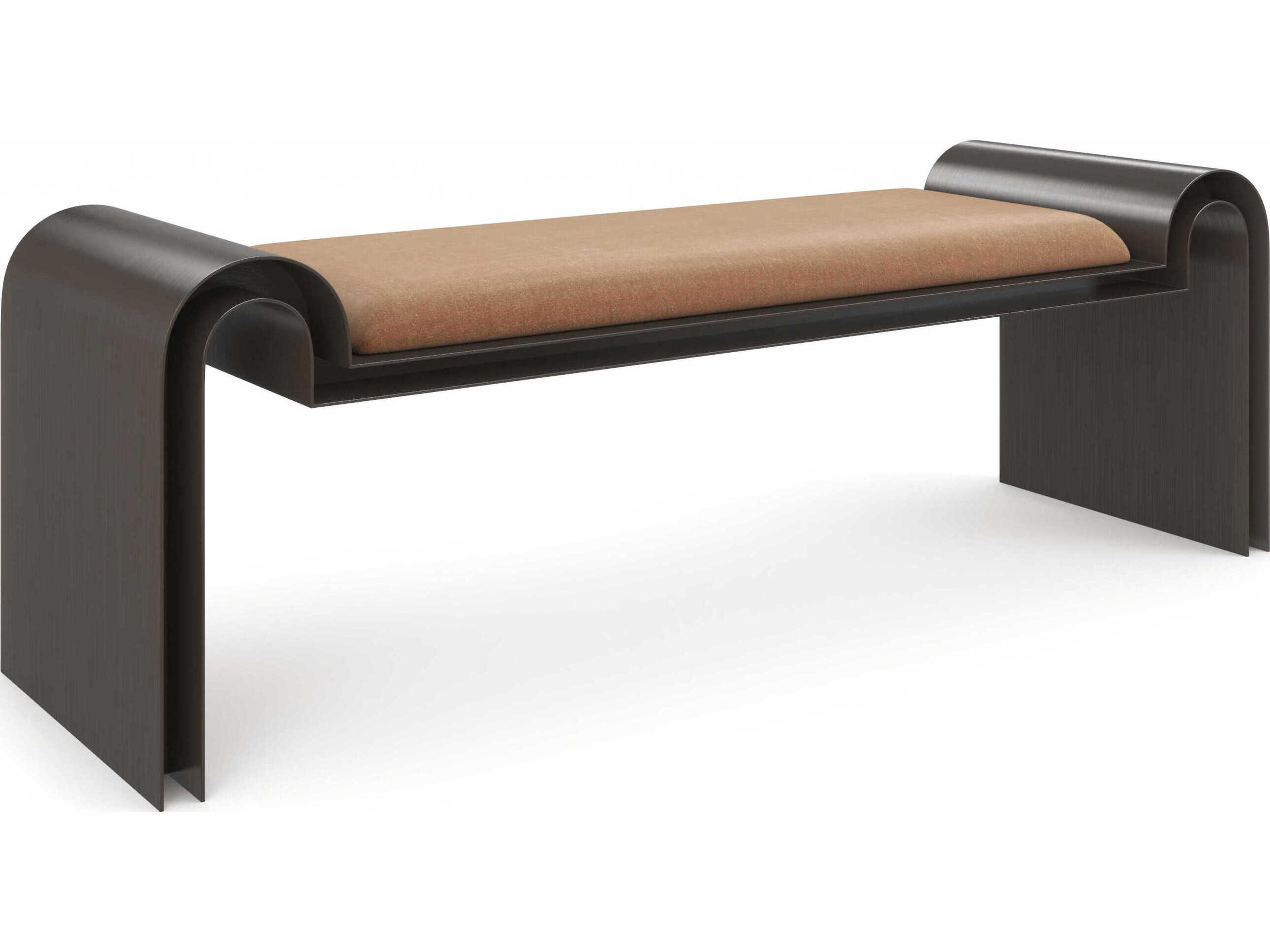 Beau Brushed Deep Bronze Upholstered Accent Bench