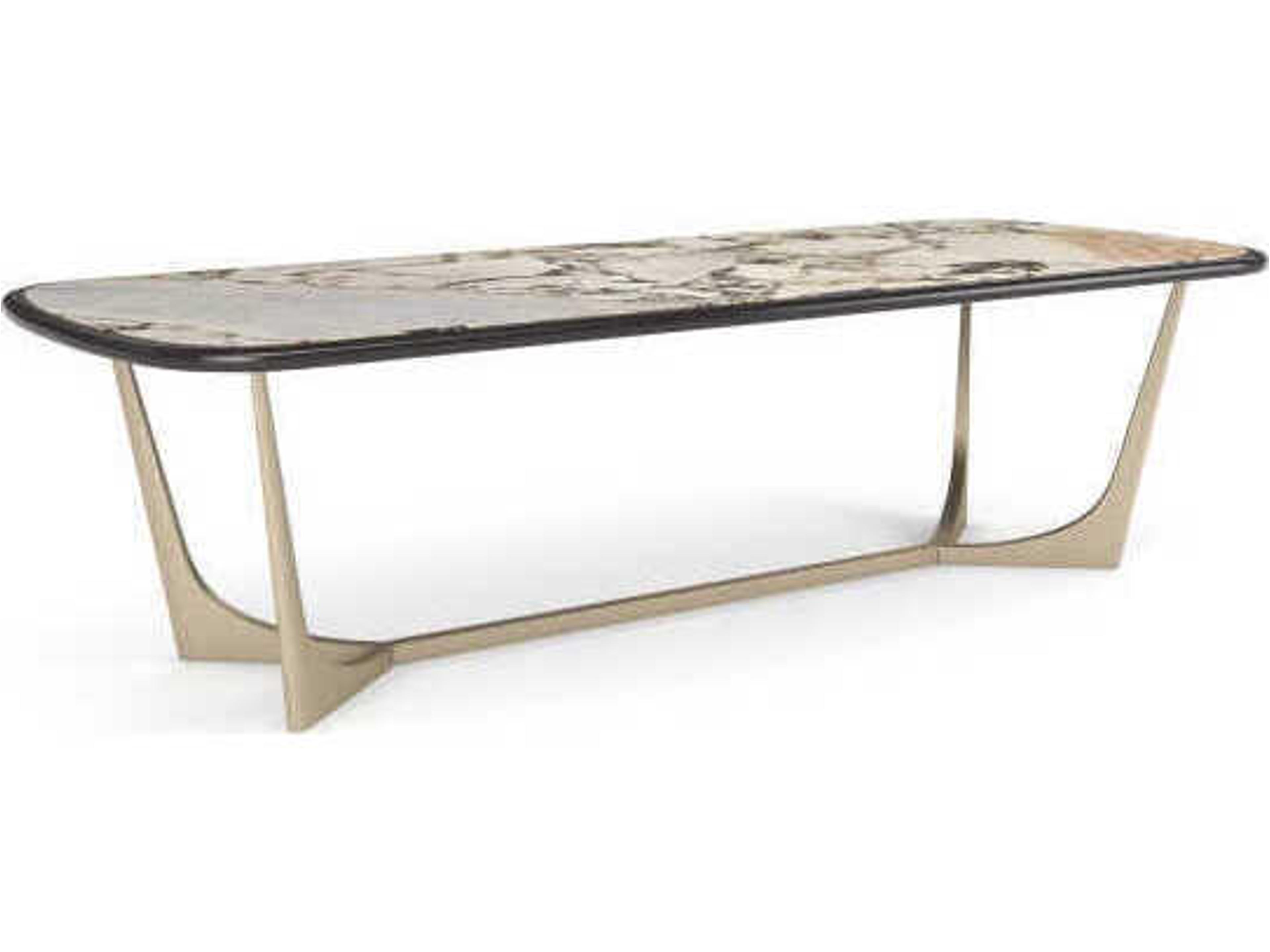 Vena Rectangular Stone Otter Gloss Dining Table