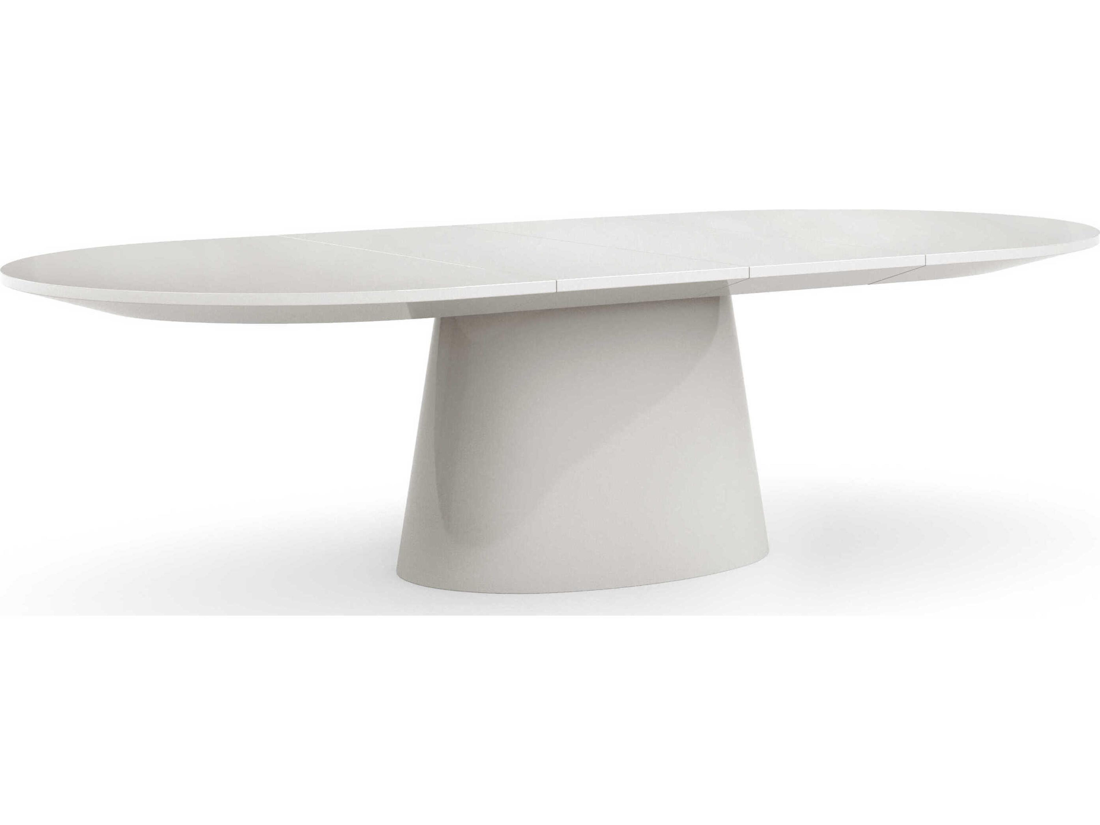 Caracole Paragon Oval Wood Blanc Gloss Dining Table