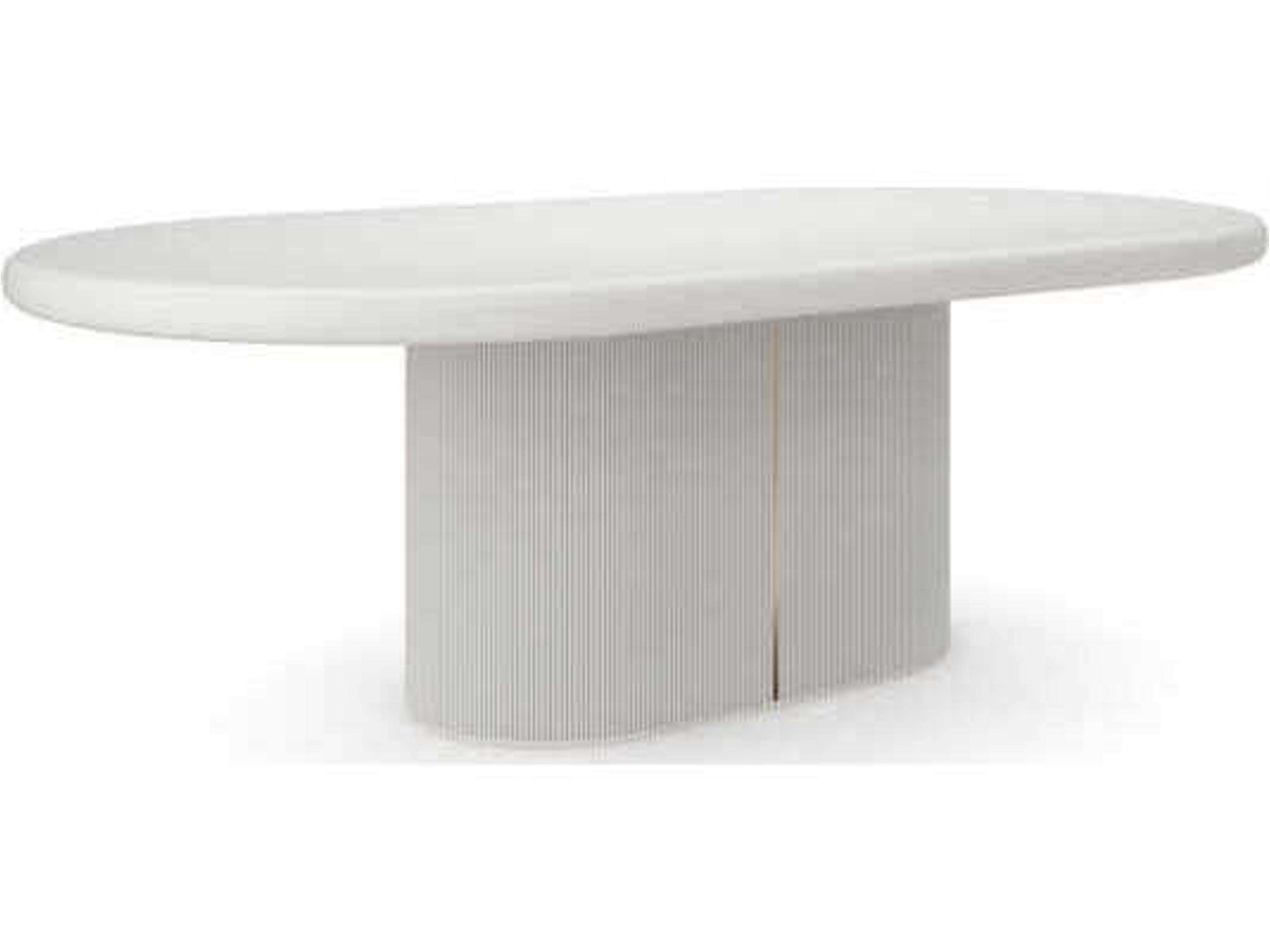 Love Oval Wood Matte Pearl Dining Table