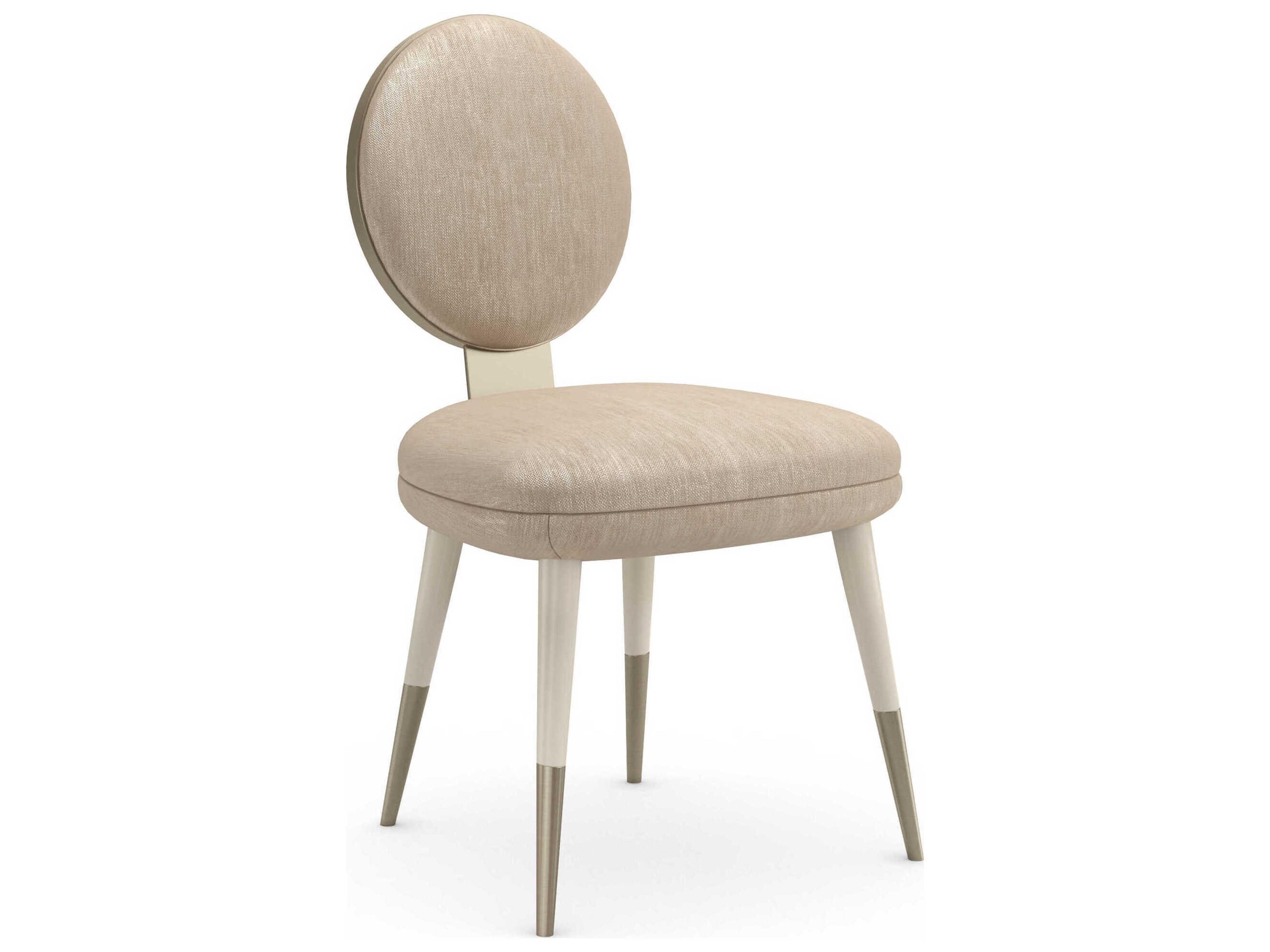Caracole Apollo Hardwood Beige Upholstered Armless Dining Chair