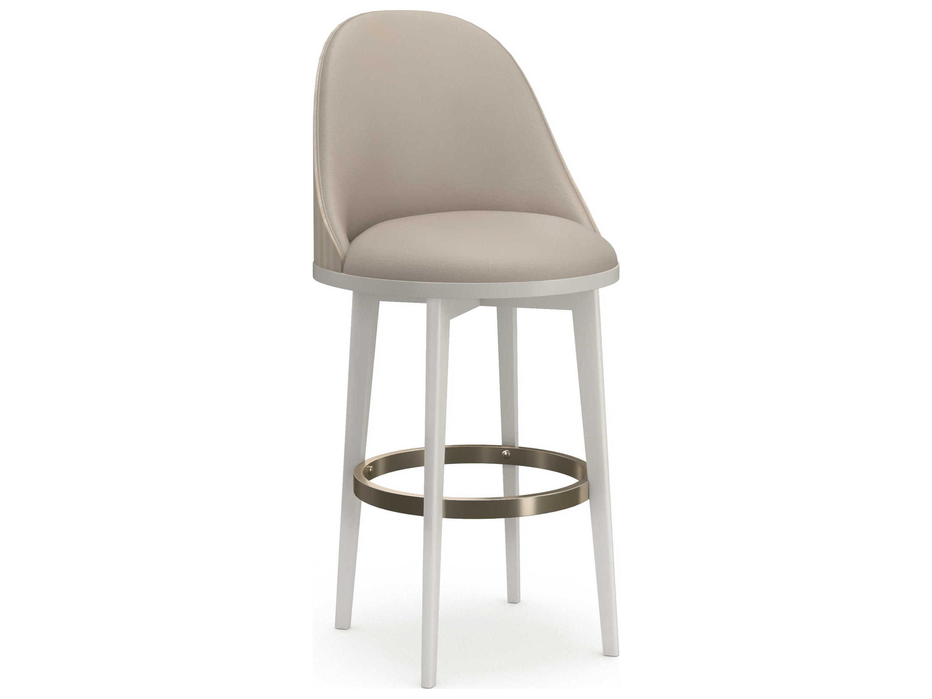 Another Moonstone Upholstered Swivel Birch Wood Bar Stool