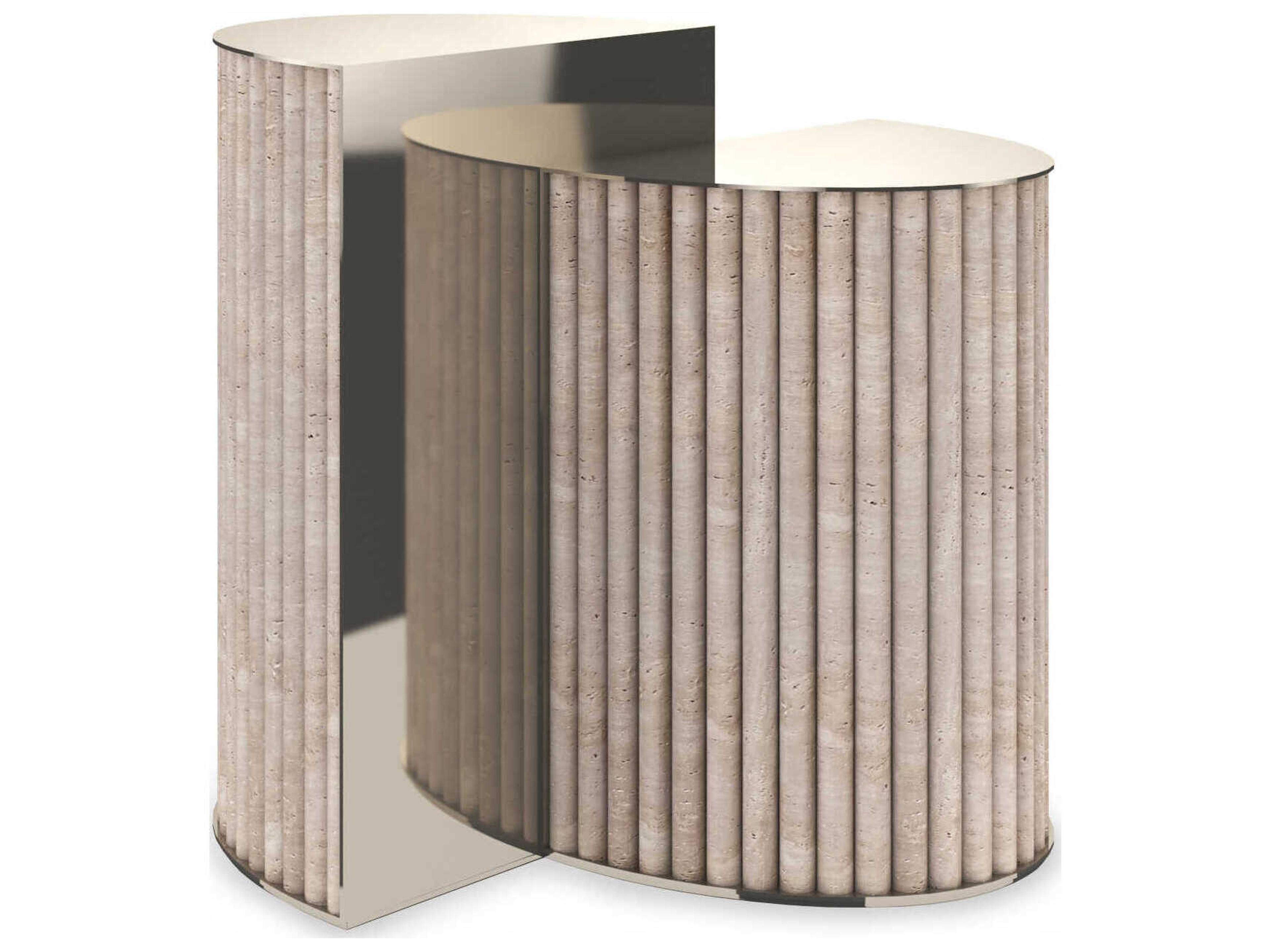 Caracole Hewn Metal Whisper Of Gold End Table