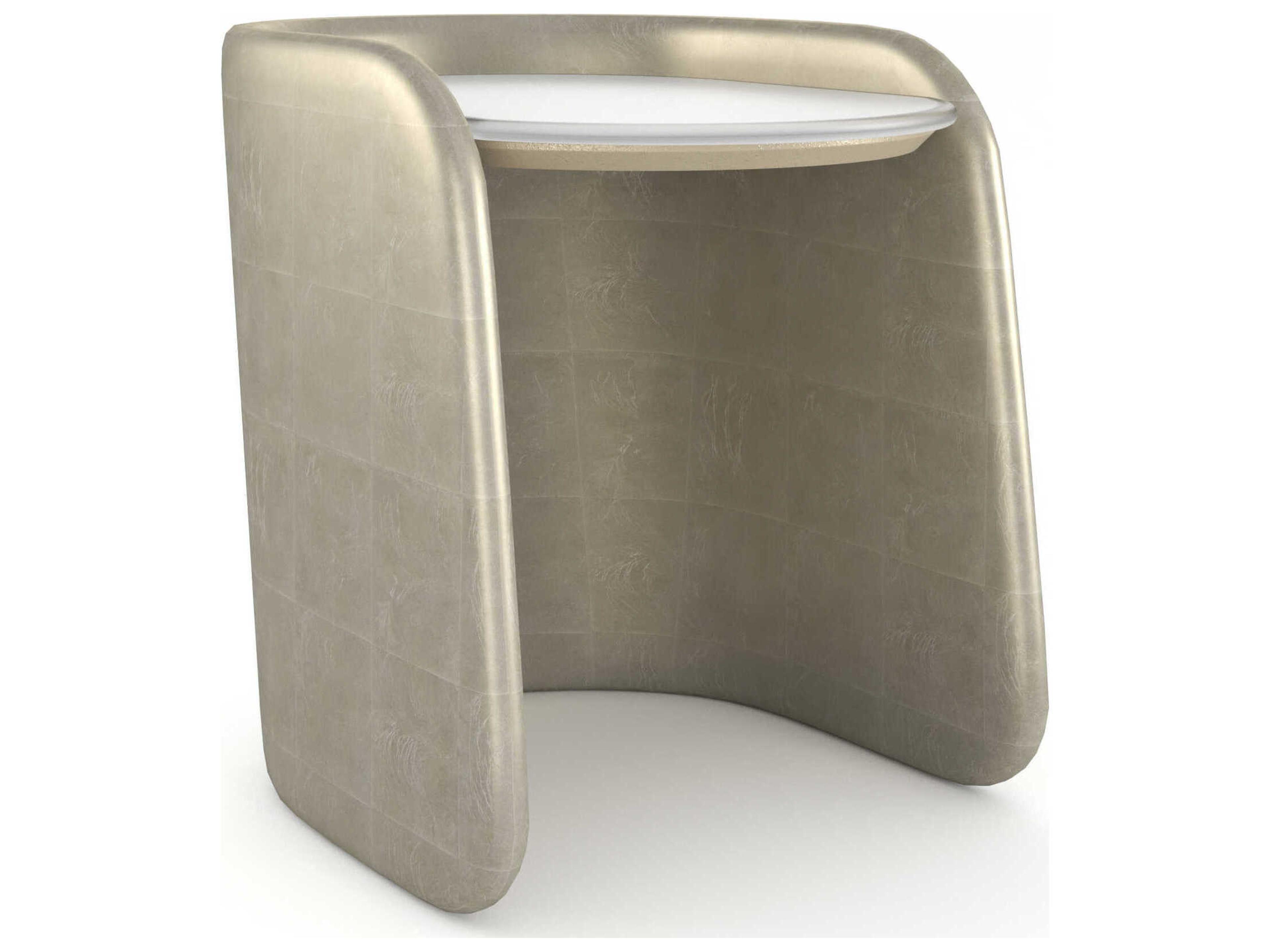 Bauble Oval Glass Oracle Broken Leaf End Table