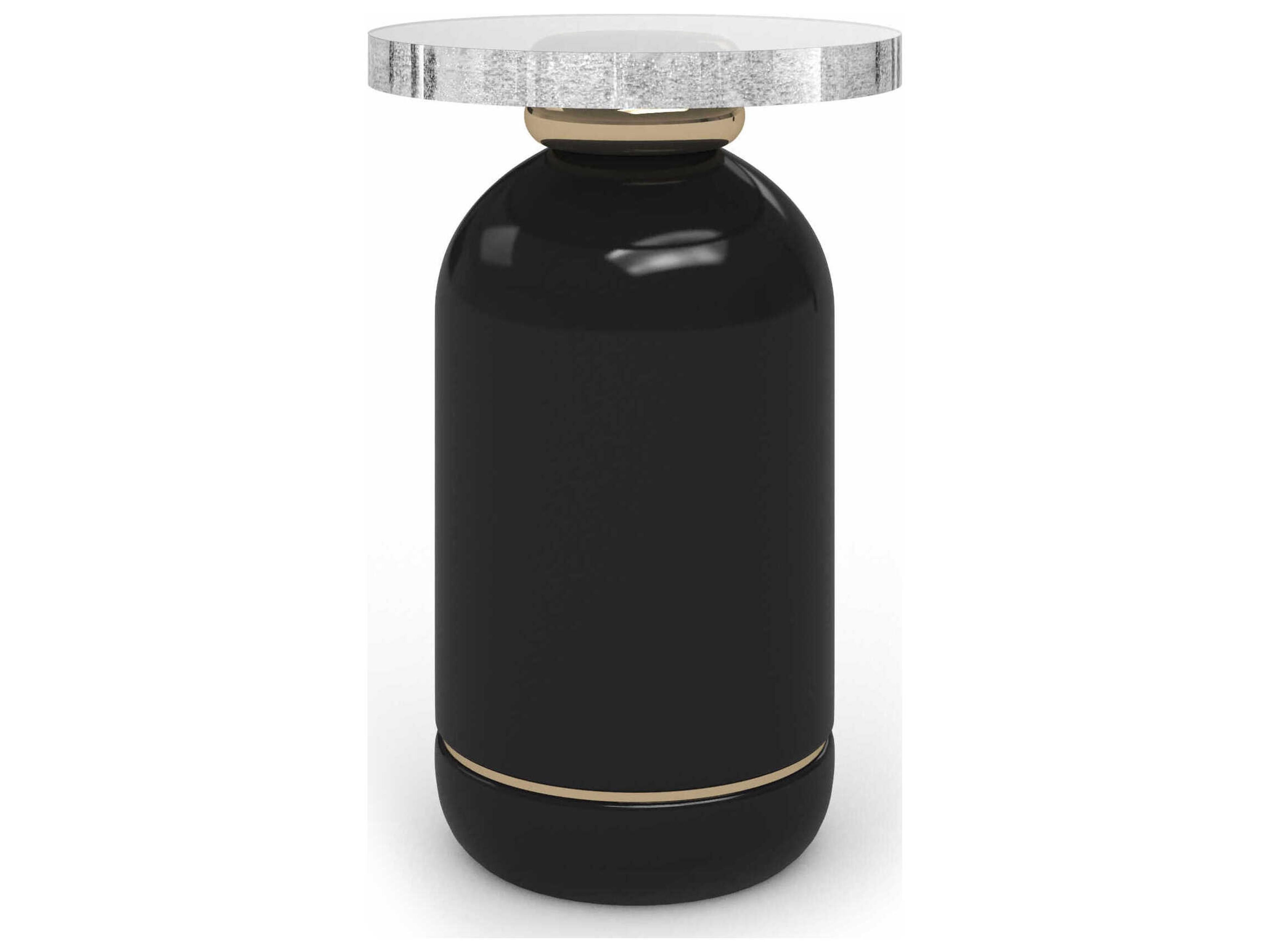 Caracole Gelee Round Glass Chocolate Truffle End Table