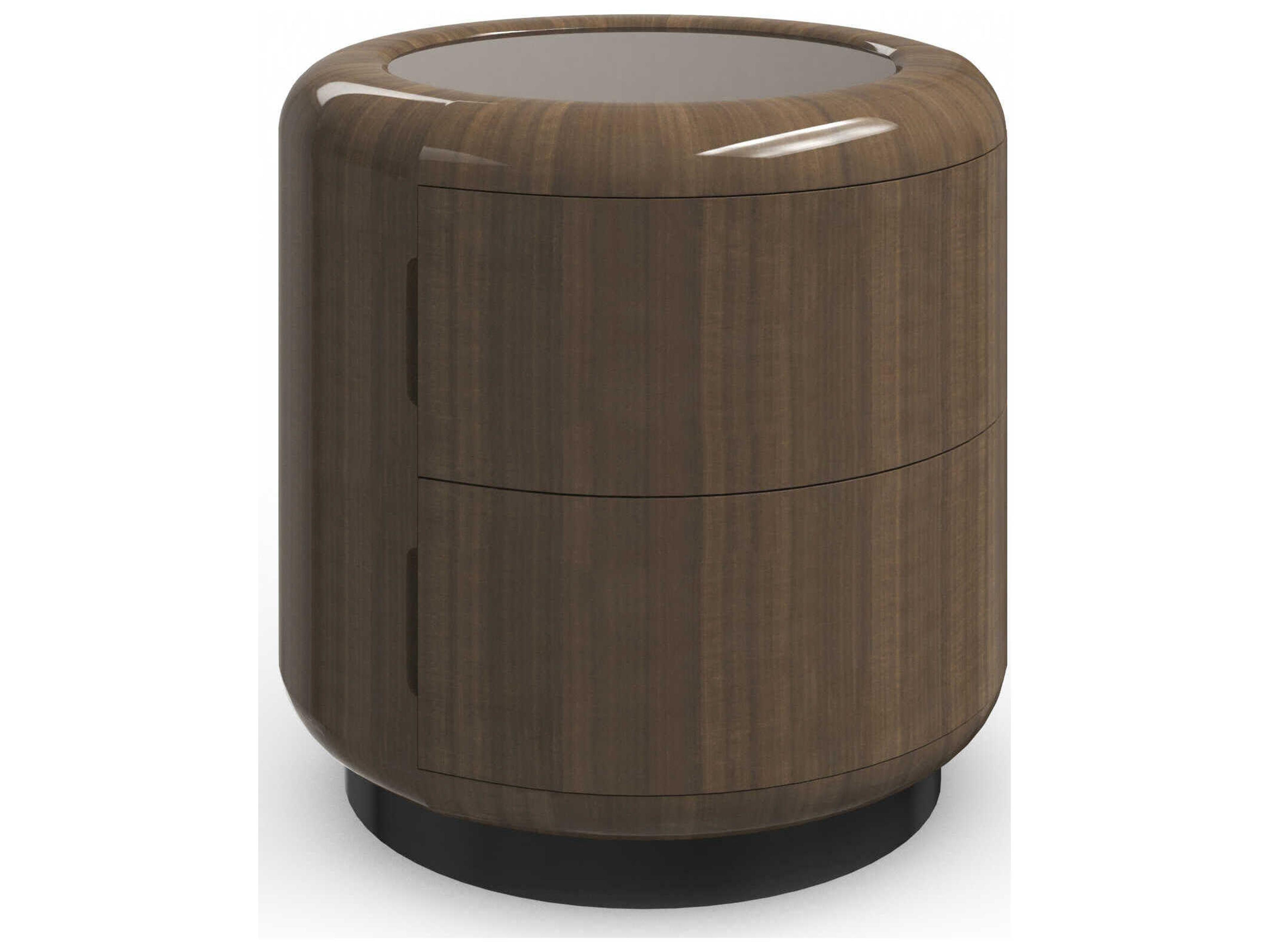 Gelee Round Mirror Caramello Gloss End Table