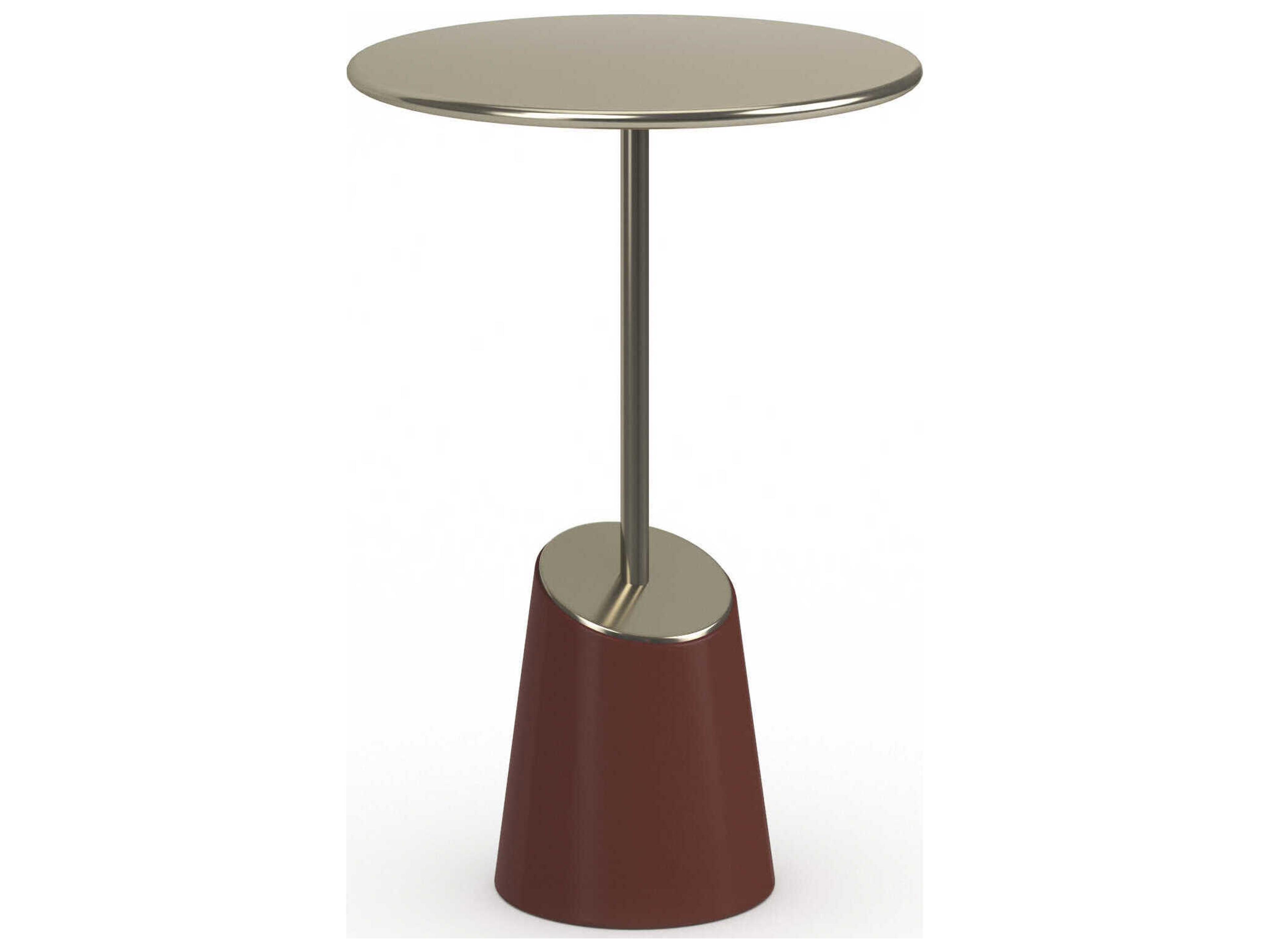 Caracole Rossetta Round Wood Rouge Red Gloss End Table