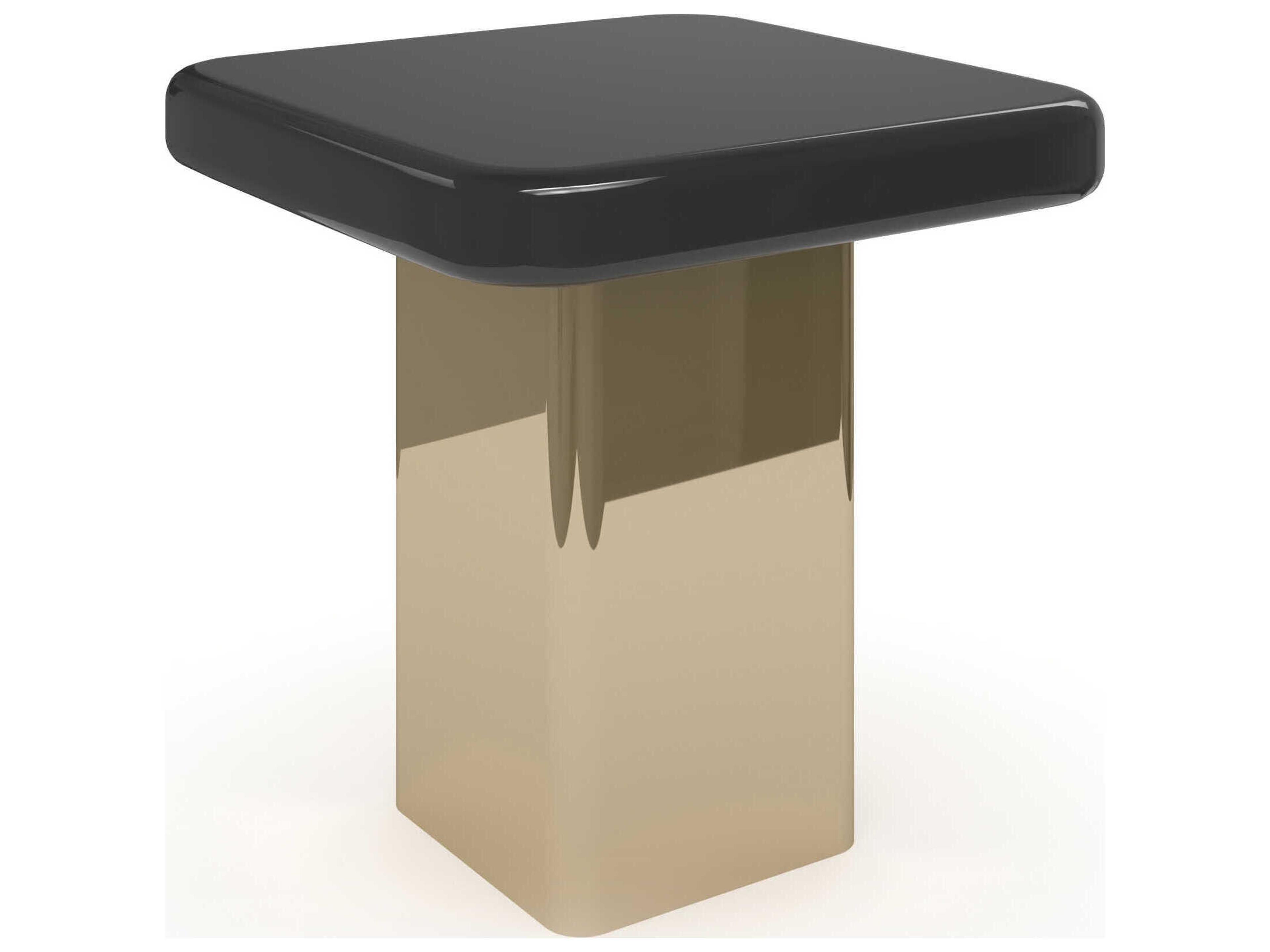 Gelee Square Wood Chocolate Truffle End Table