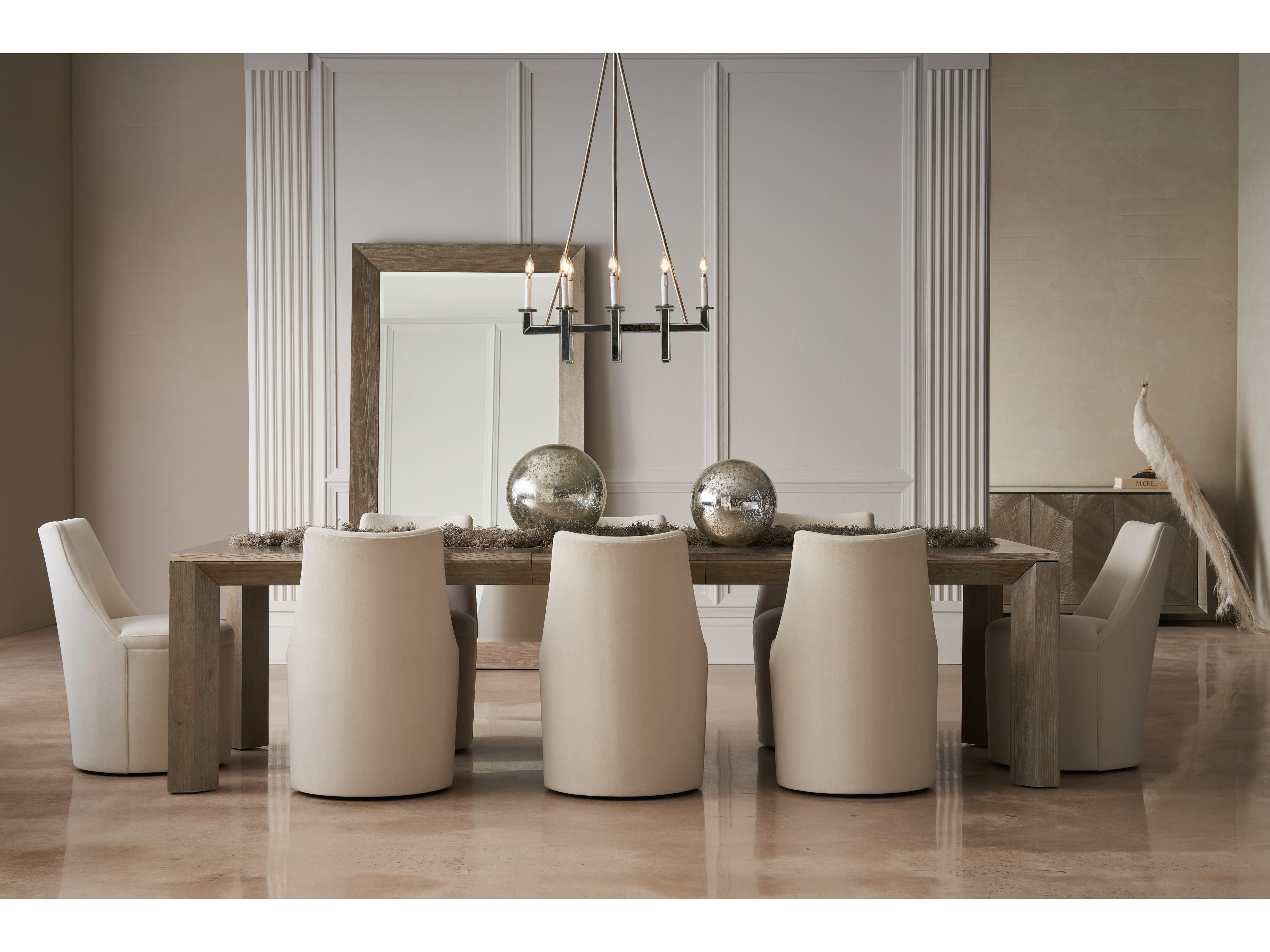 Caracole Beige Microfiber Upholstered Armless Dining Chair