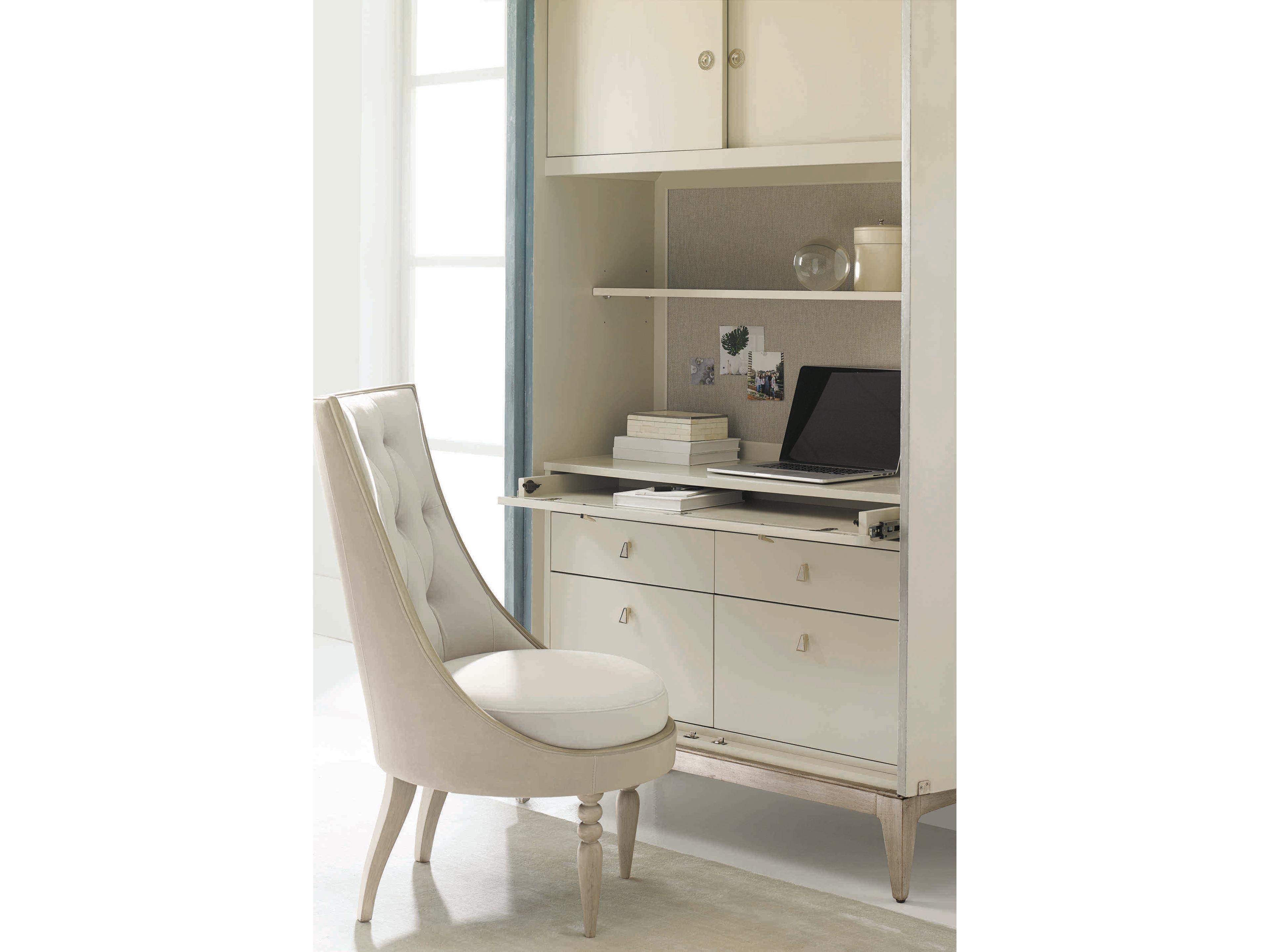 Caracole Classic Watercolours Aqua Green Armoire Desk with Leaf Motif