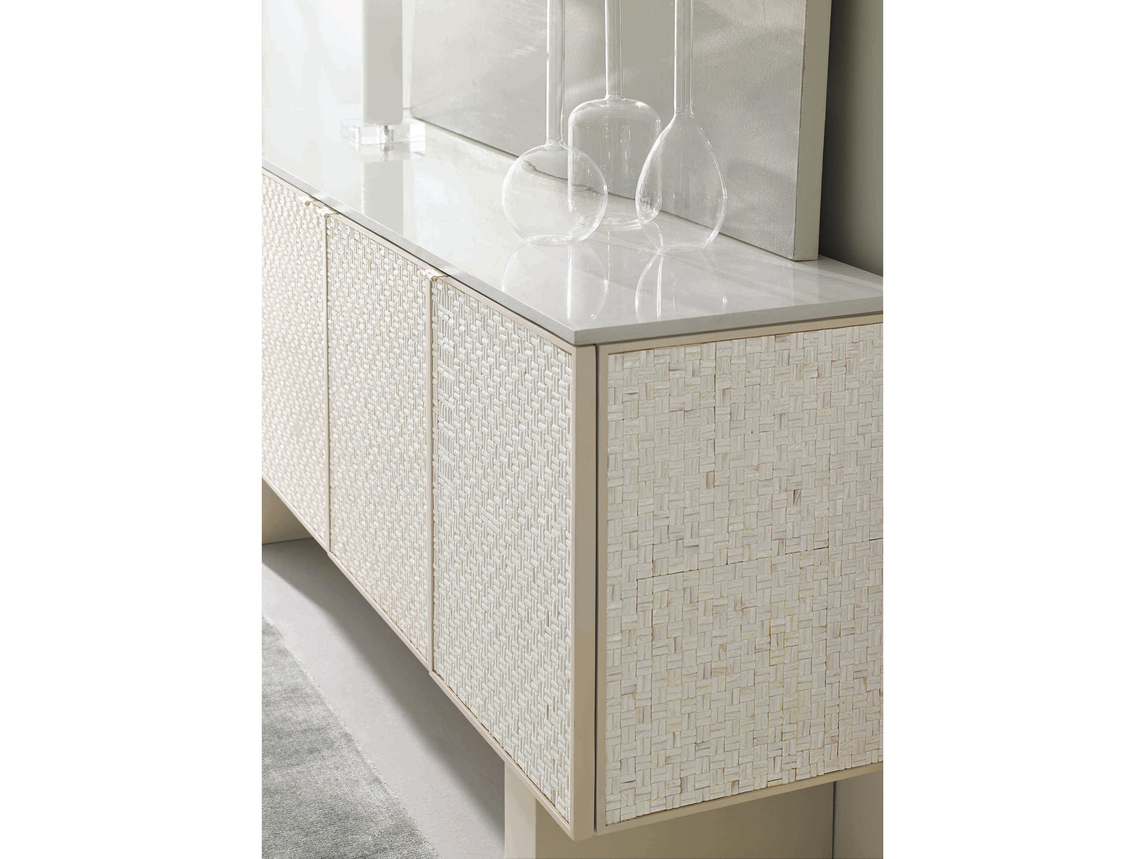 Caracole Classic Bomb-Shell 77" Four Door Buffet with Pearl Shell