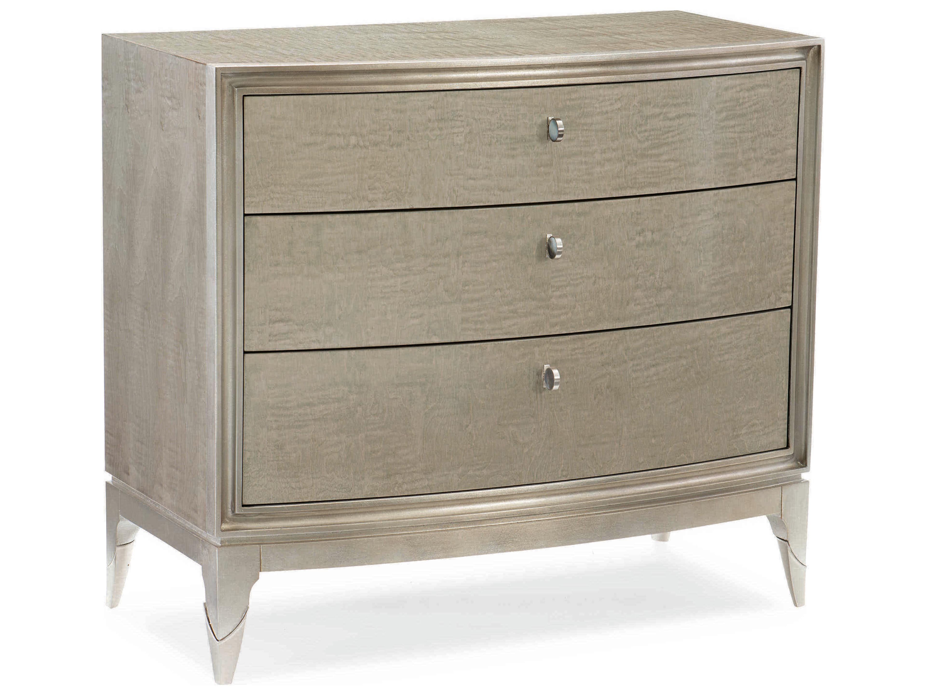 Classic Rise and Shine Silver Maple 3-Drawers Beige Nightstand