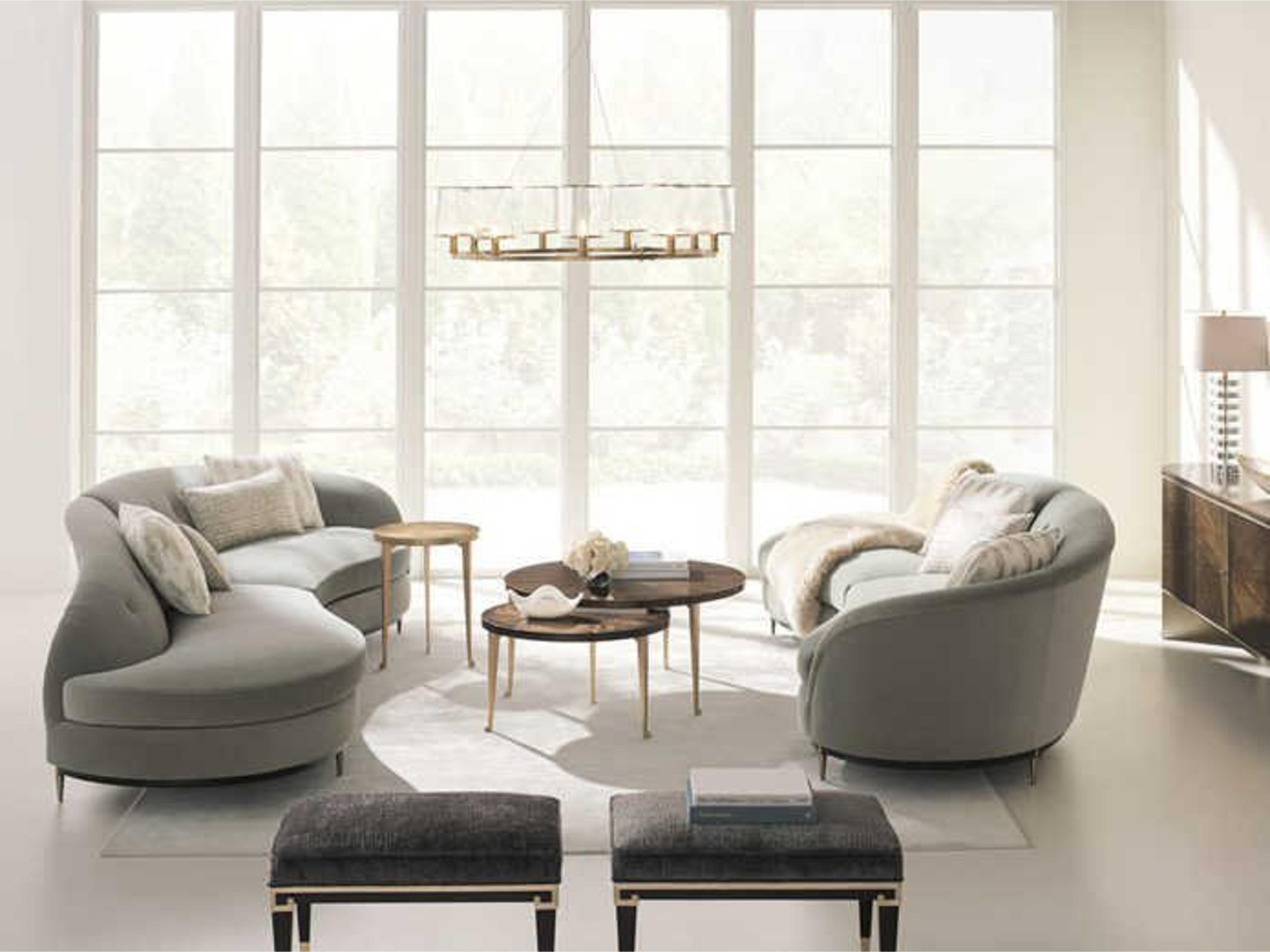 Caracole Classic Honey Bunch Round Golden Blonde Leaf Shimmer End Table